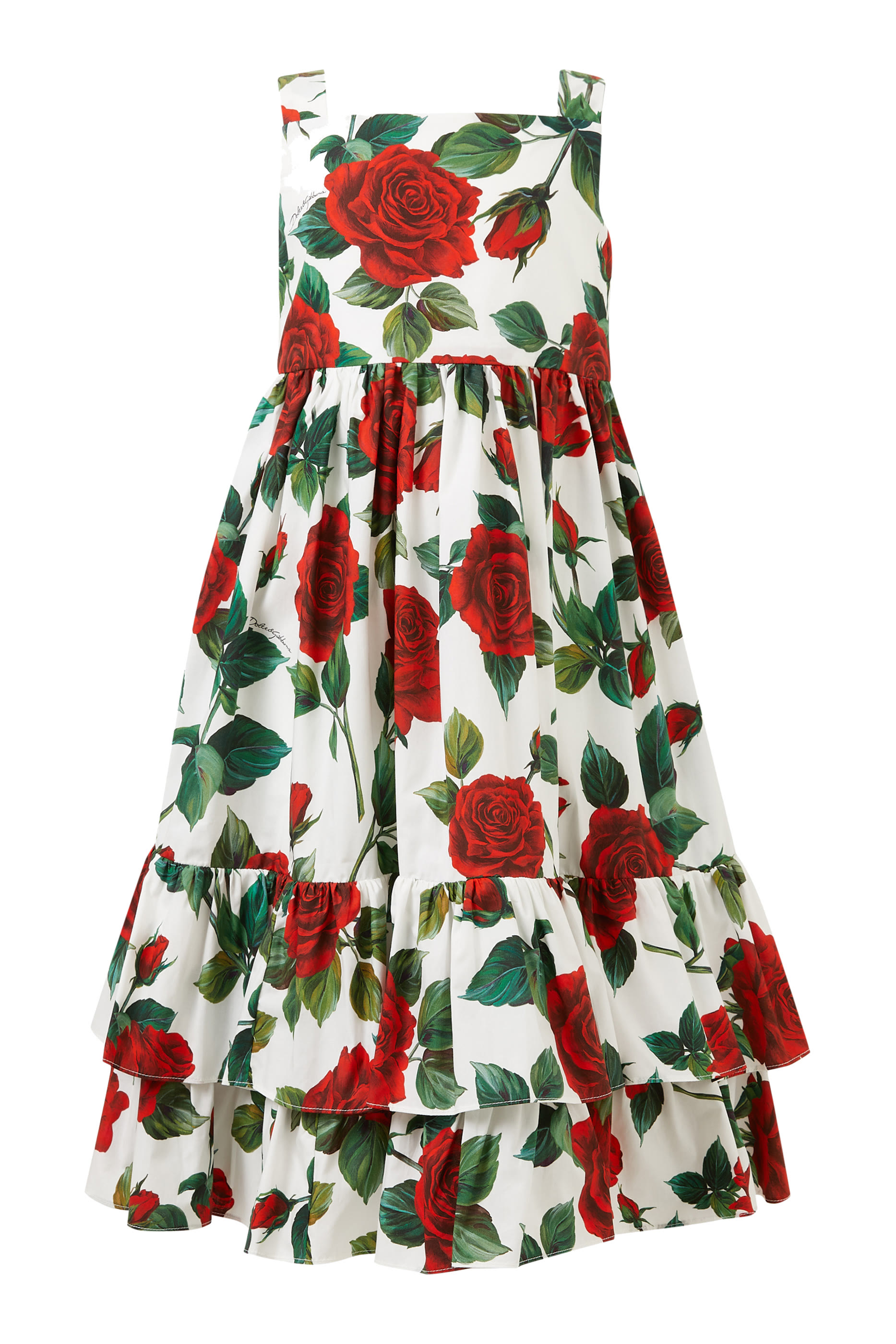 Kids Floral Print Cotton Dress