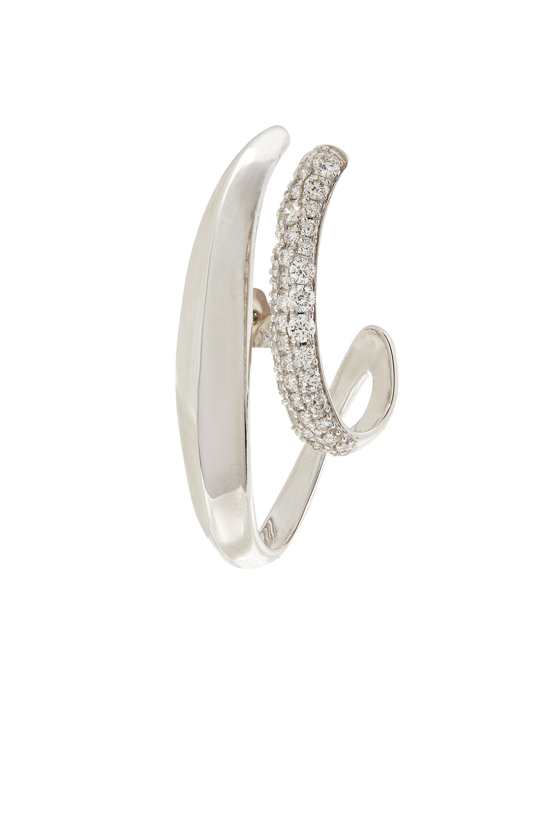 Magnetique Nano Single Earring, 14k White Gold with Diamonds