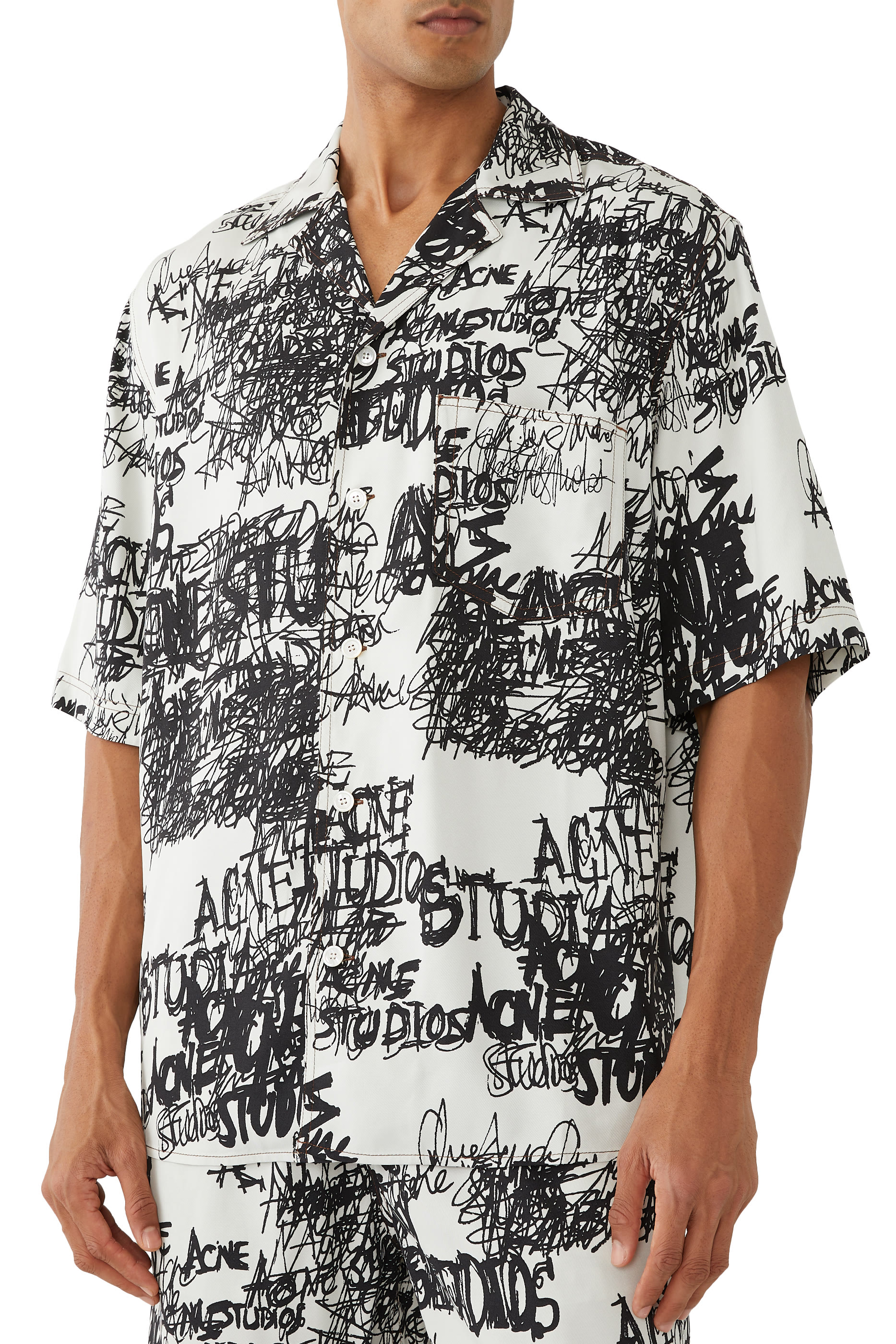 Printed Button-Up Shirt