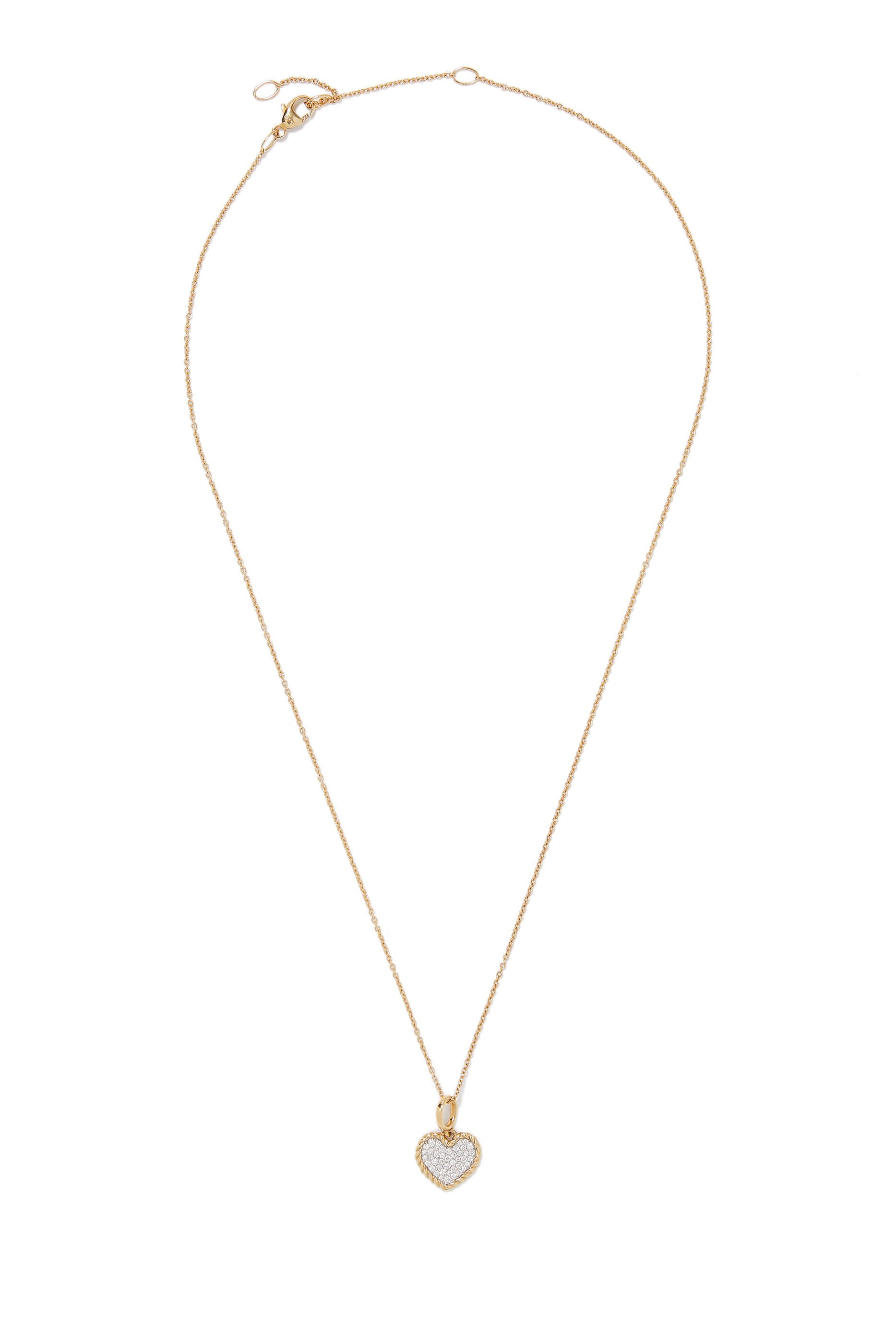 Pave Diamond Heart Plate Necklace