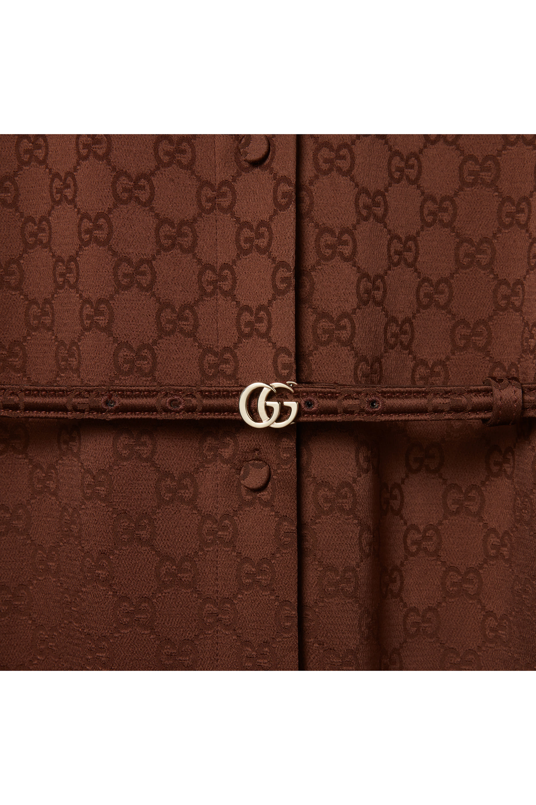 GG Satin Dress with Double G Belt