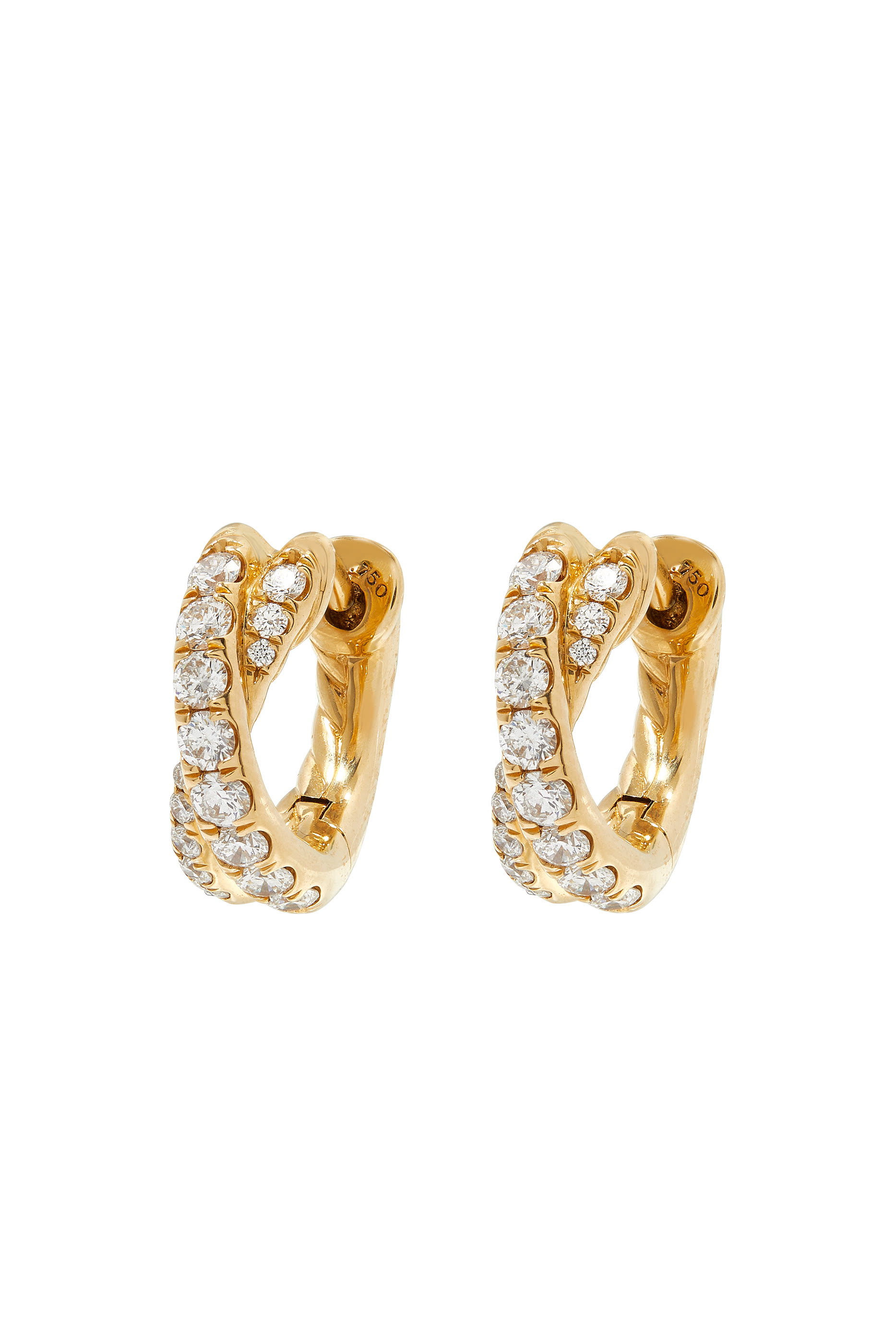 Pavé Crossover Hoop Earrings
