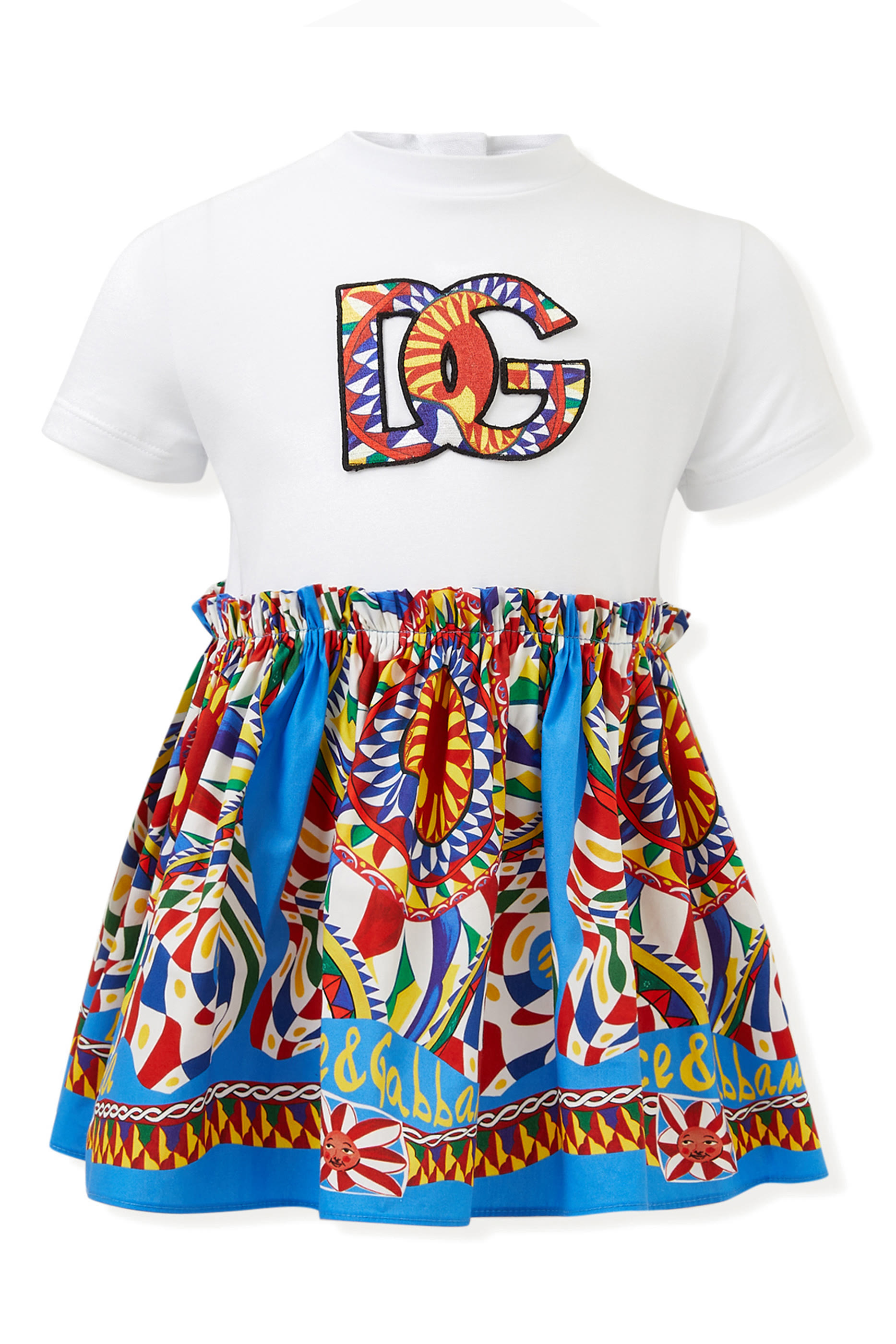 Kids Carretto Print Logo Patch Dress
