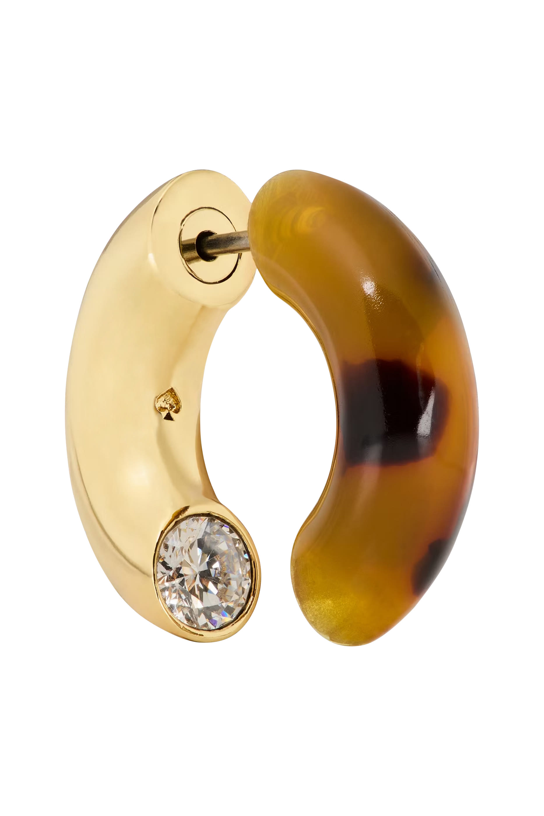 Interlock Huggies, Titanium Posts & Cubic Zirconia, Acetate