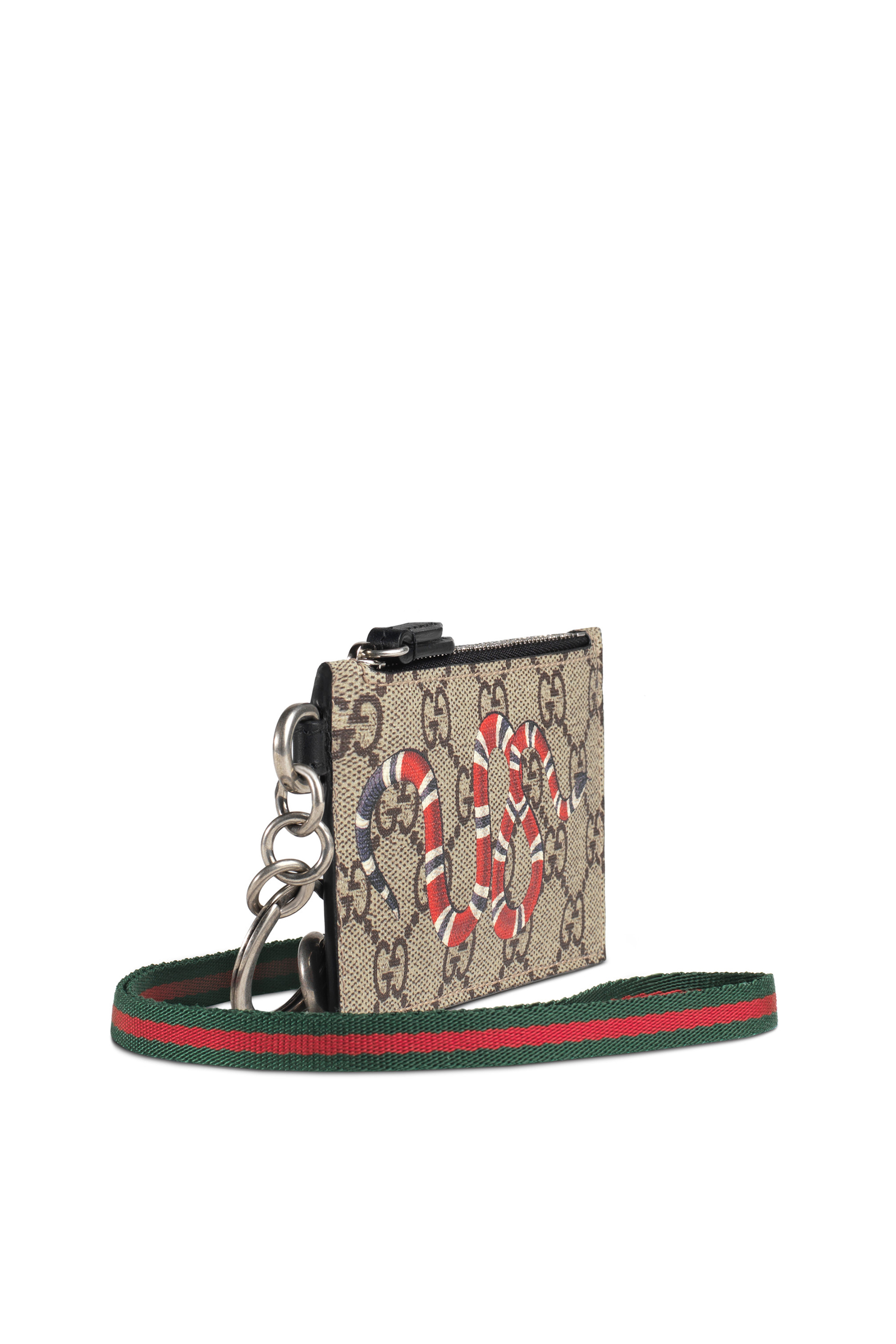 GG Supreme Kingsnake Print Card Case With Strap