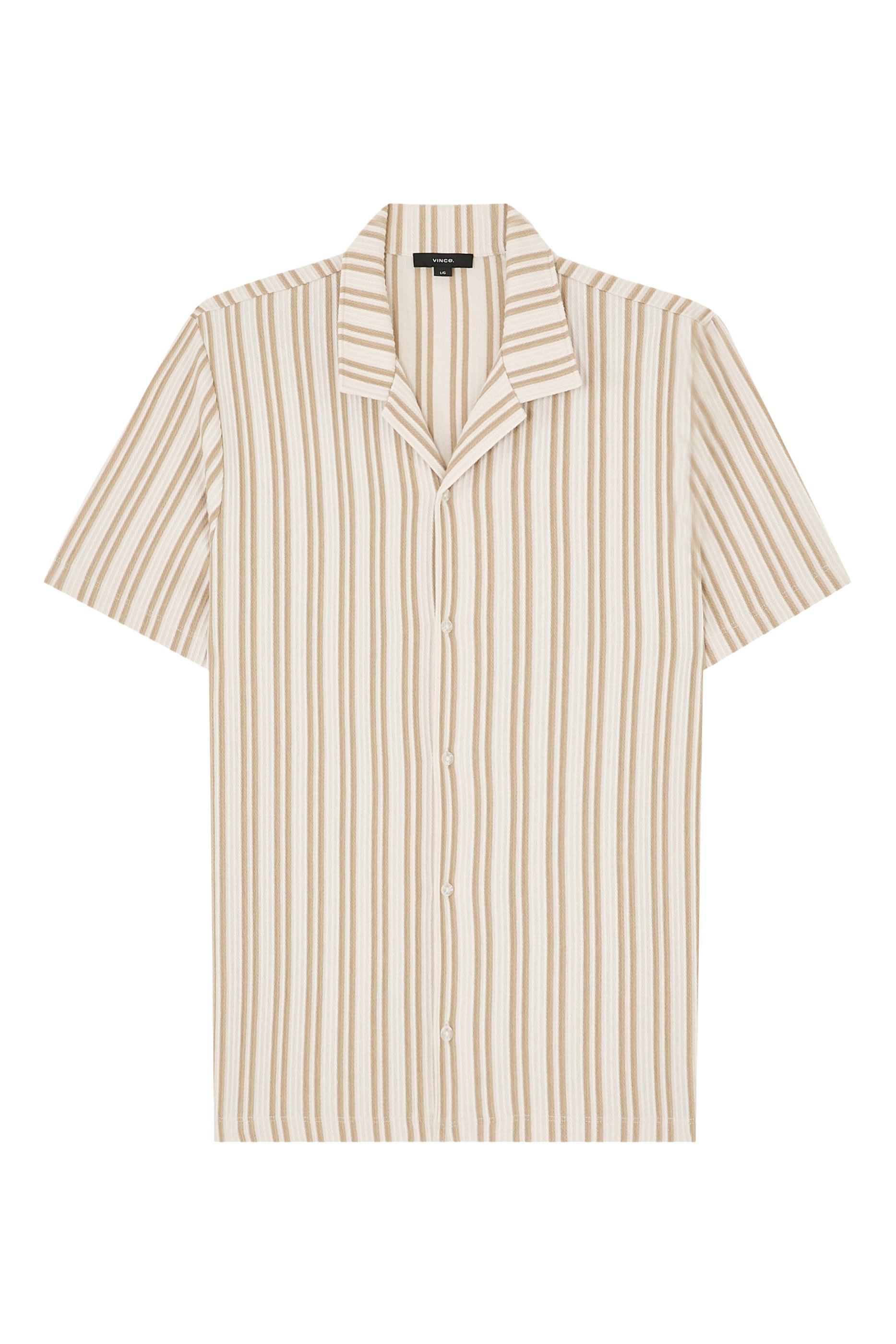  Jacquard Stripe Button-Front Shirt