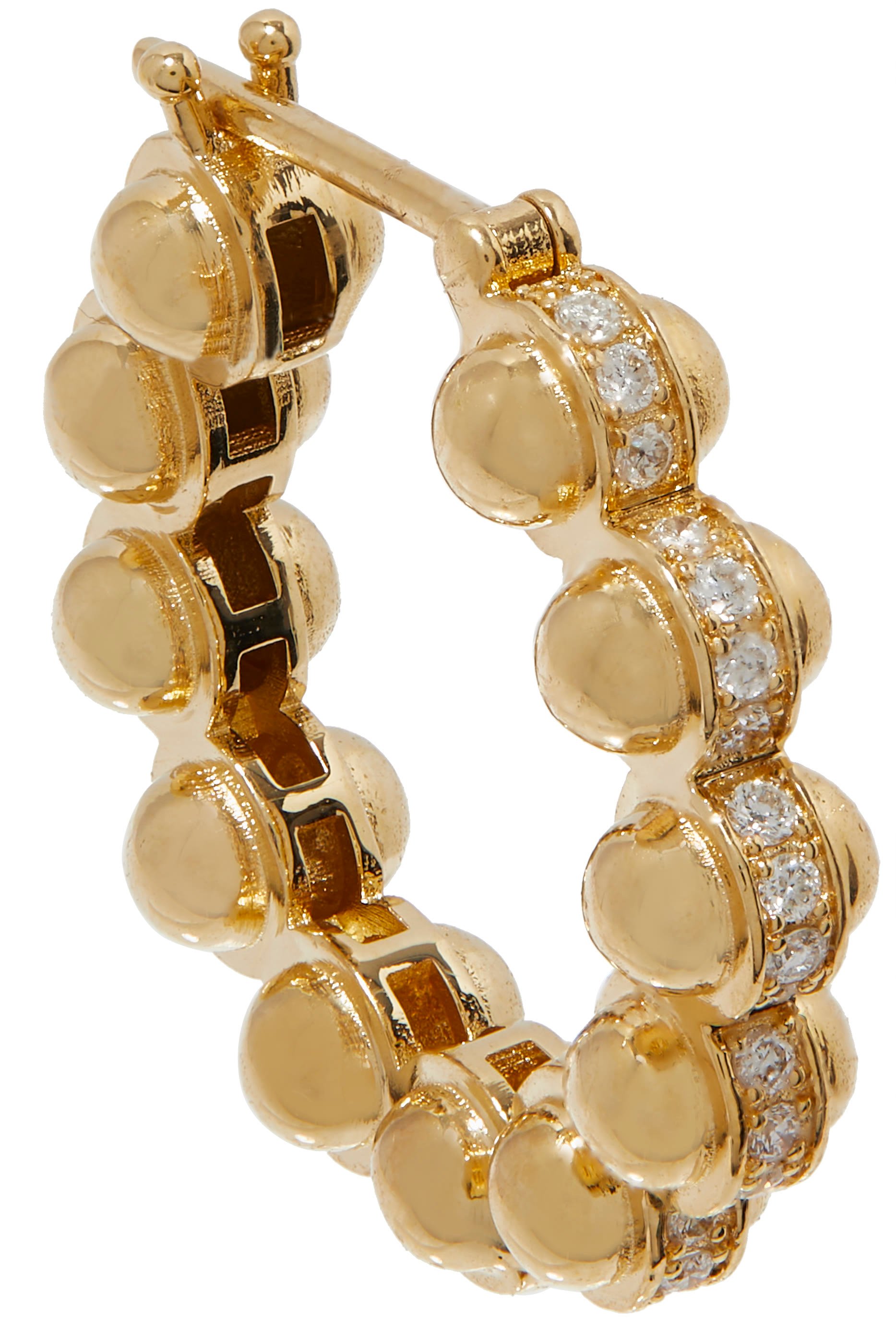 Atom Earrings Size 2, 18k Yellow Gold & Diamonds