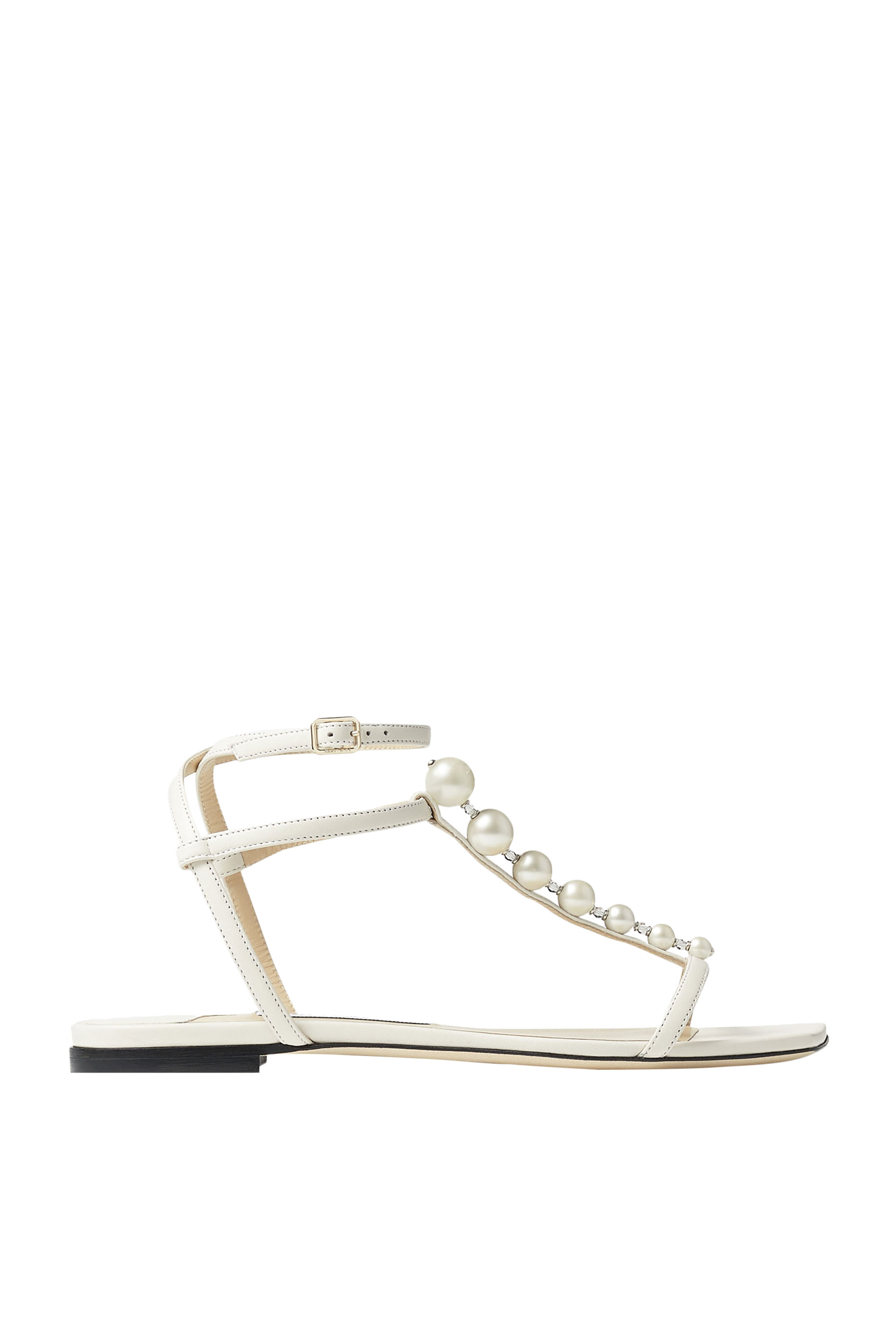 Amari Pearl-Embellished Leather Sandals
