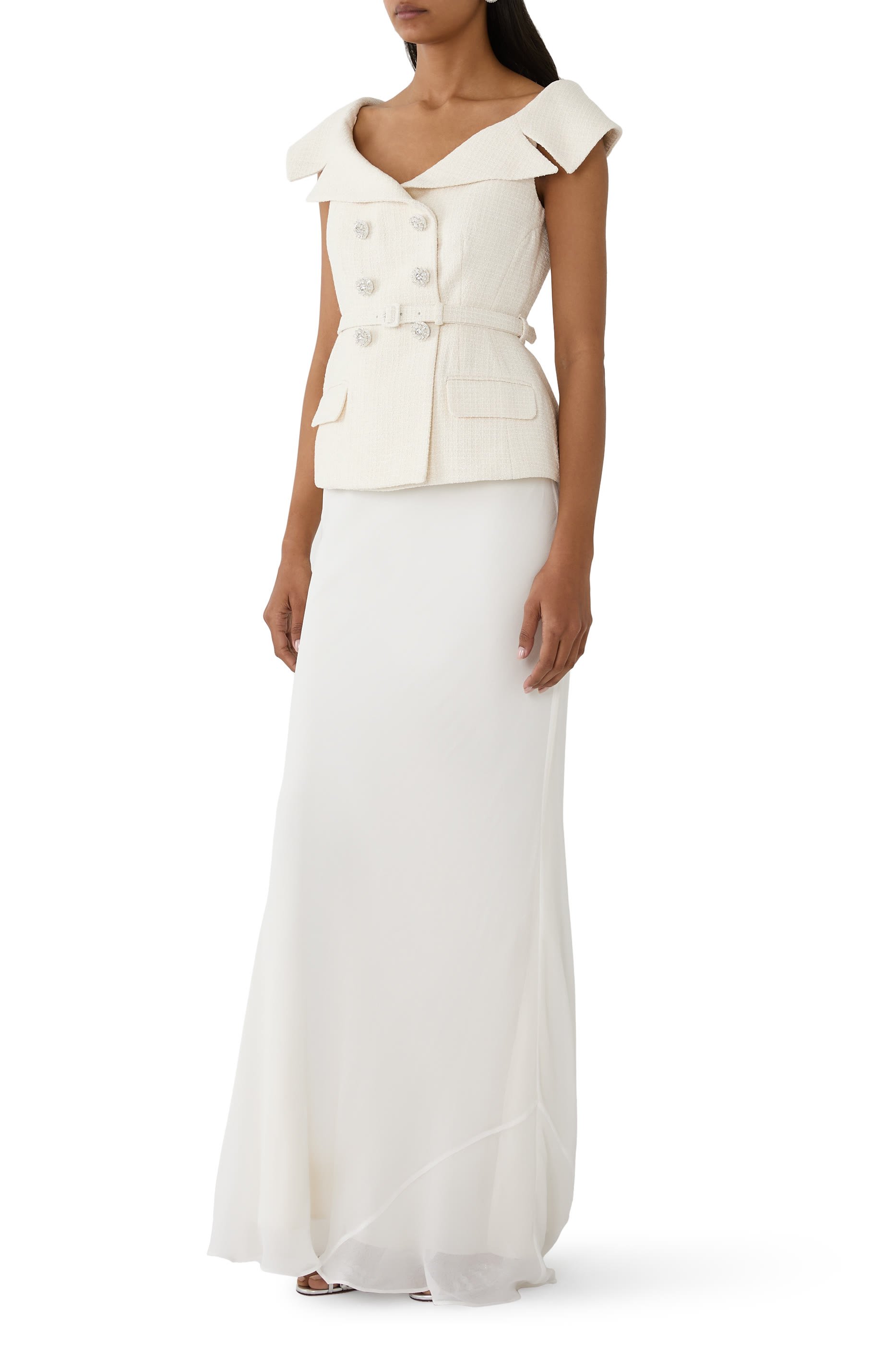 Boucl&eacute; Maxi Dress