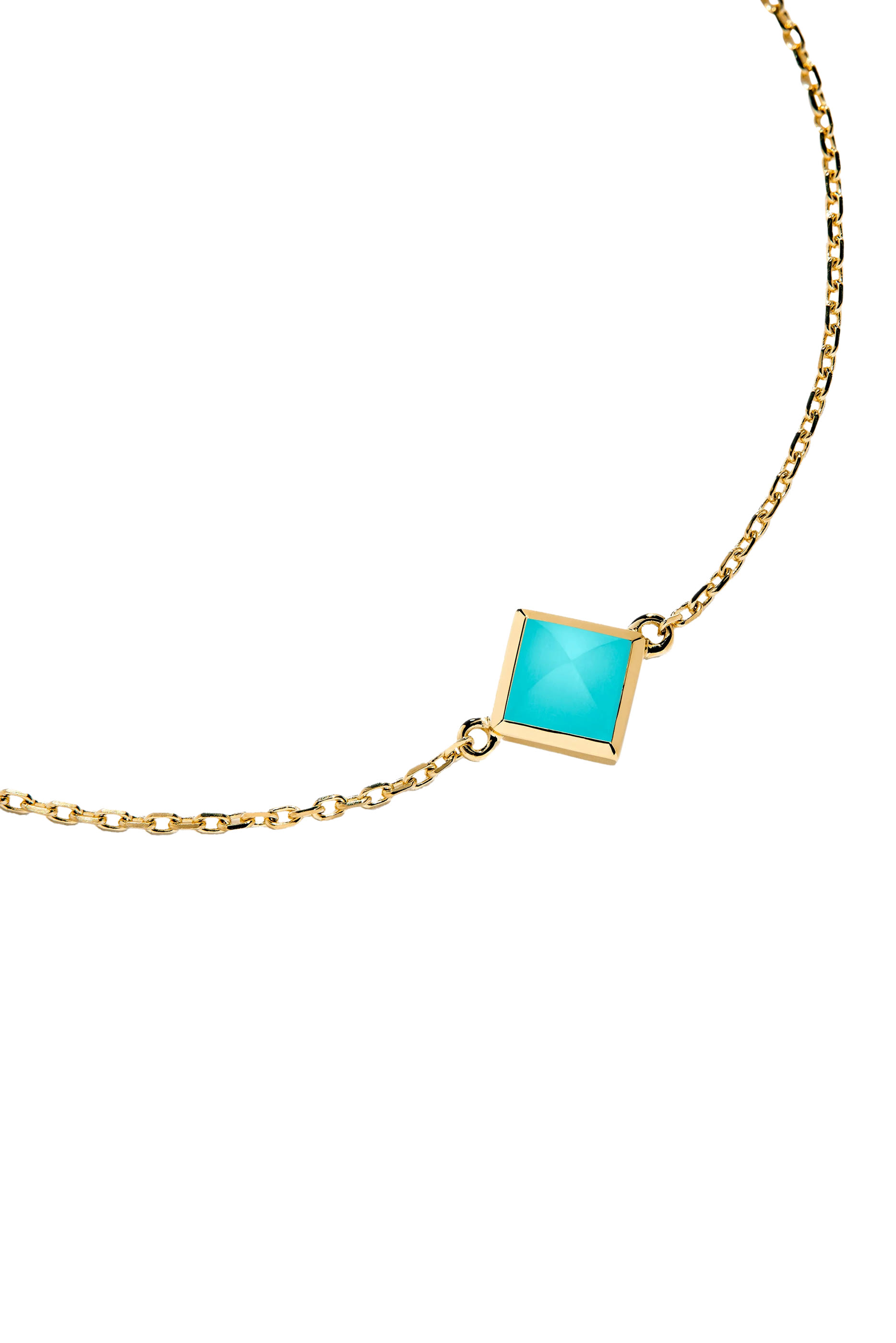 Cleo Pyramid Bracelet, 18k Yellow Gold & Turquoise