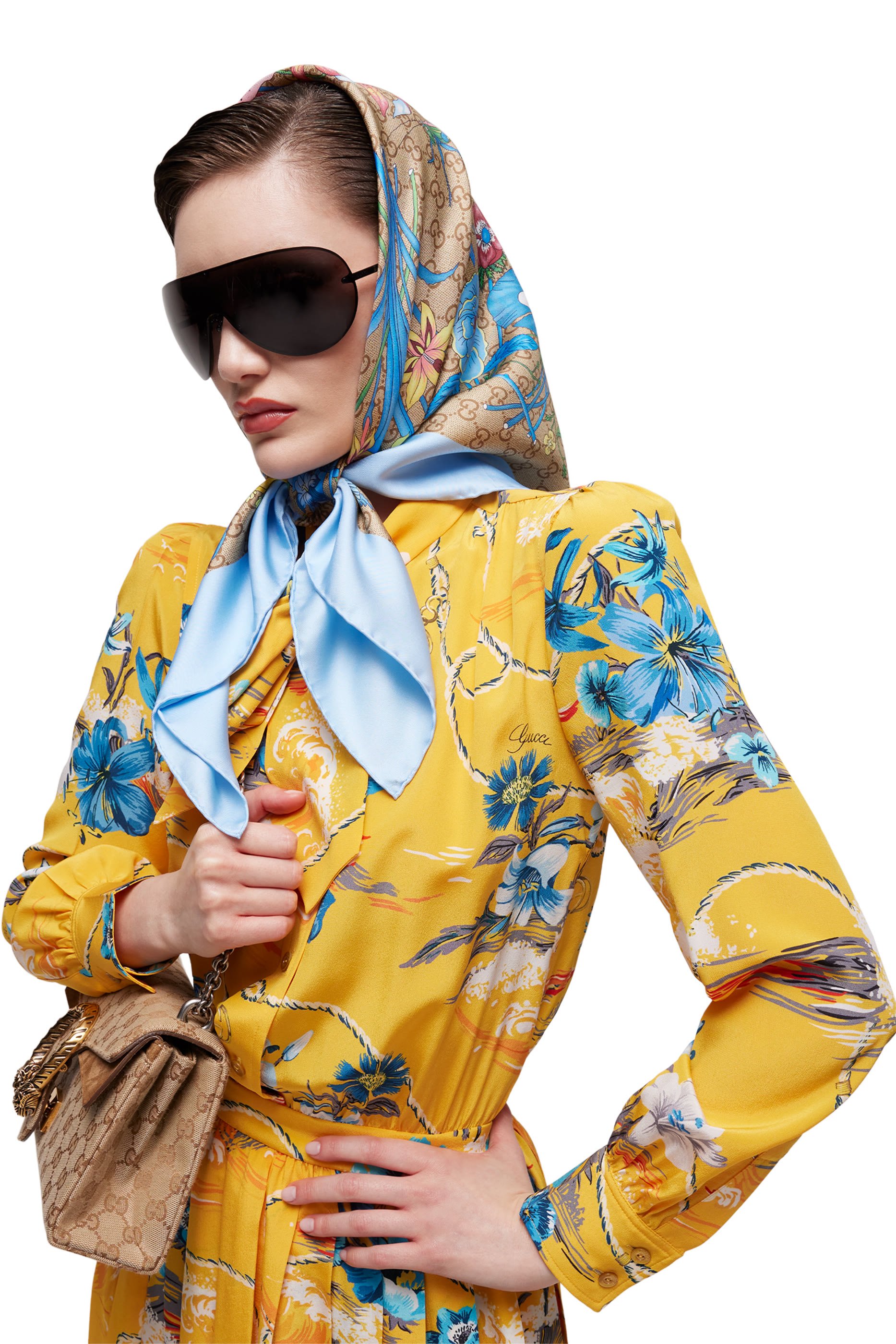  Printed GG Silk Twill Carr&eacute; 