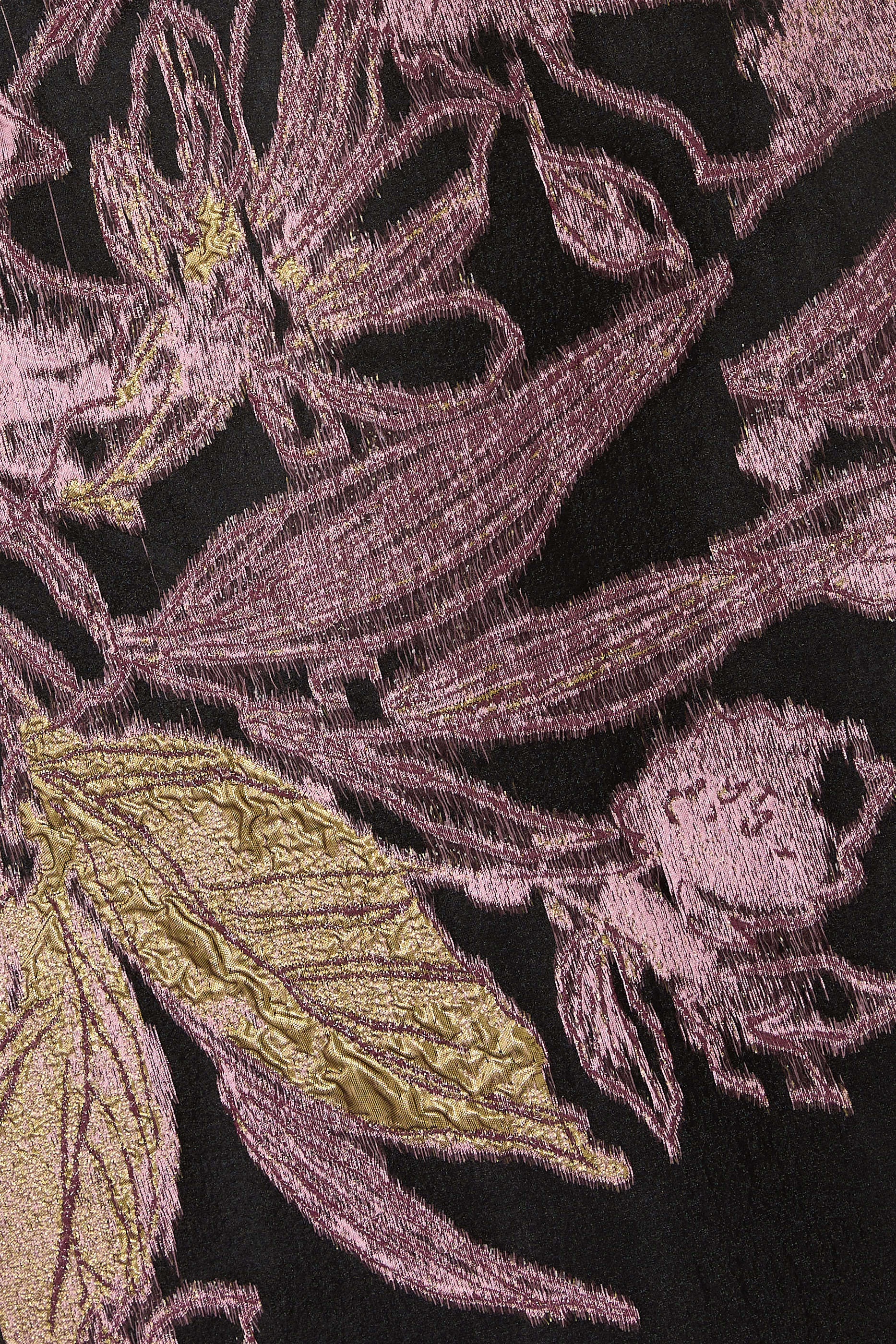 Metallic Jacquard Floral V-Neck Gown