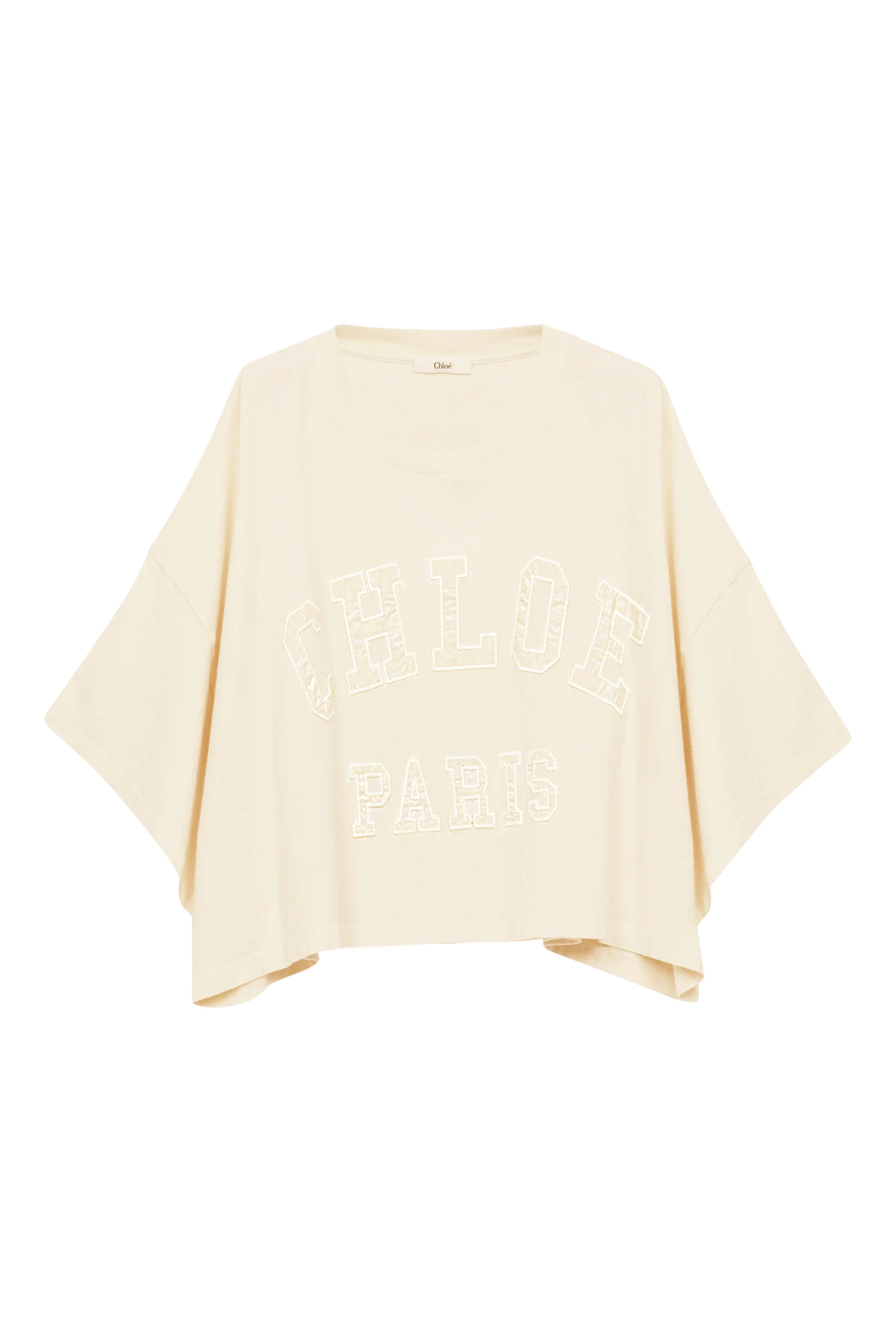 Crop Logo T-Shirt in Cotton Jersey