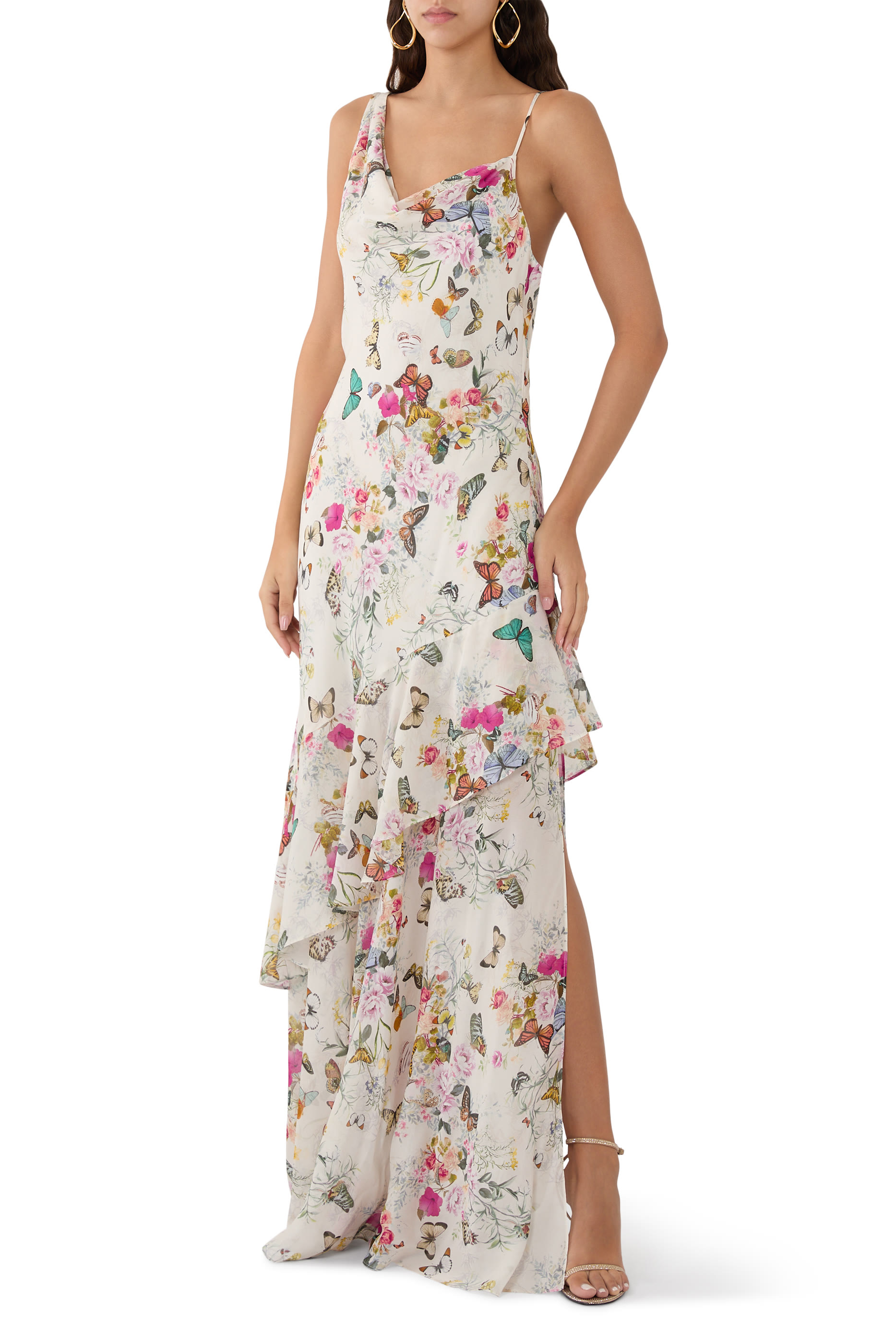 Viola Silk Cowl-Neck Gown