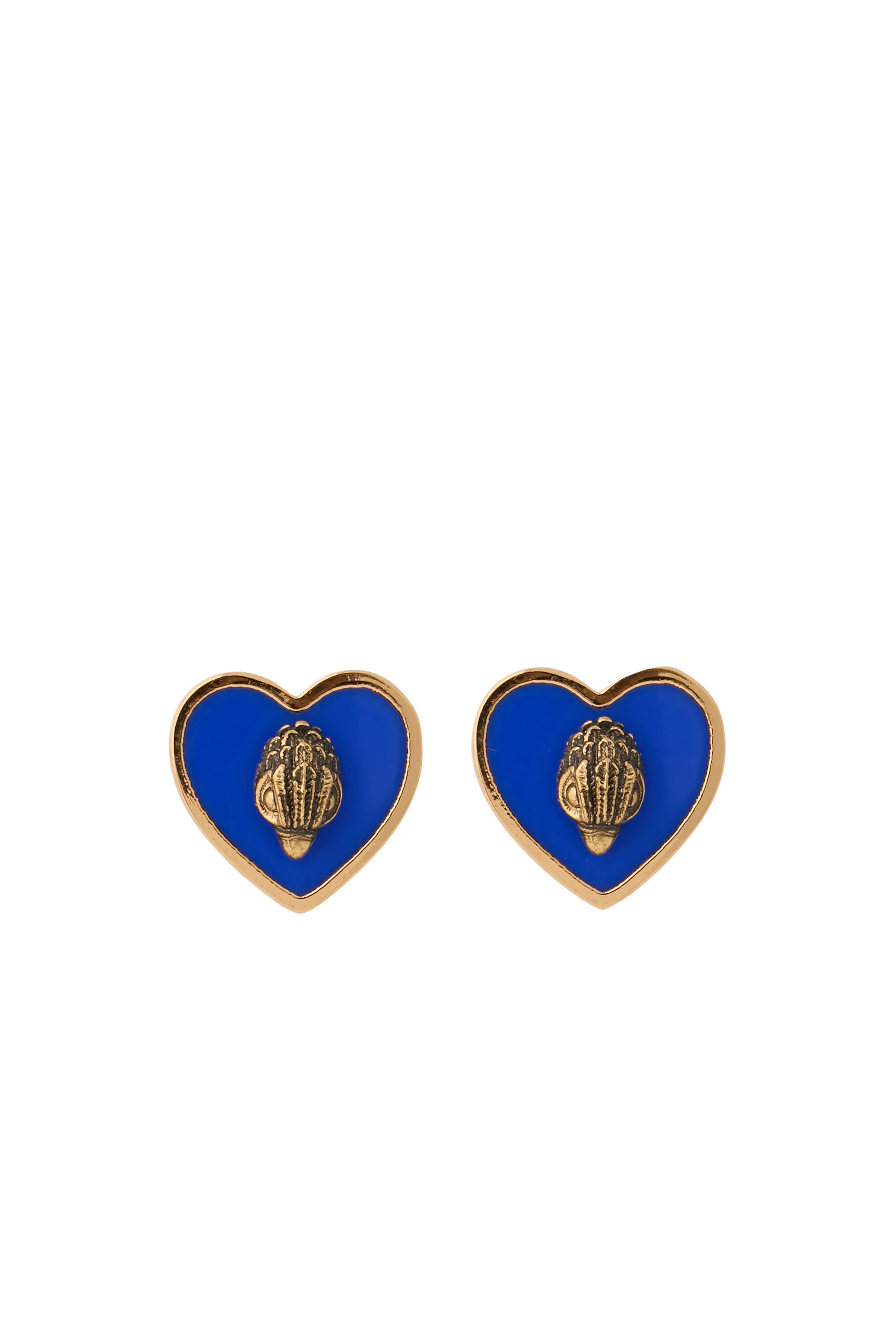 Eagle Heart Studs, Brass & Enamel