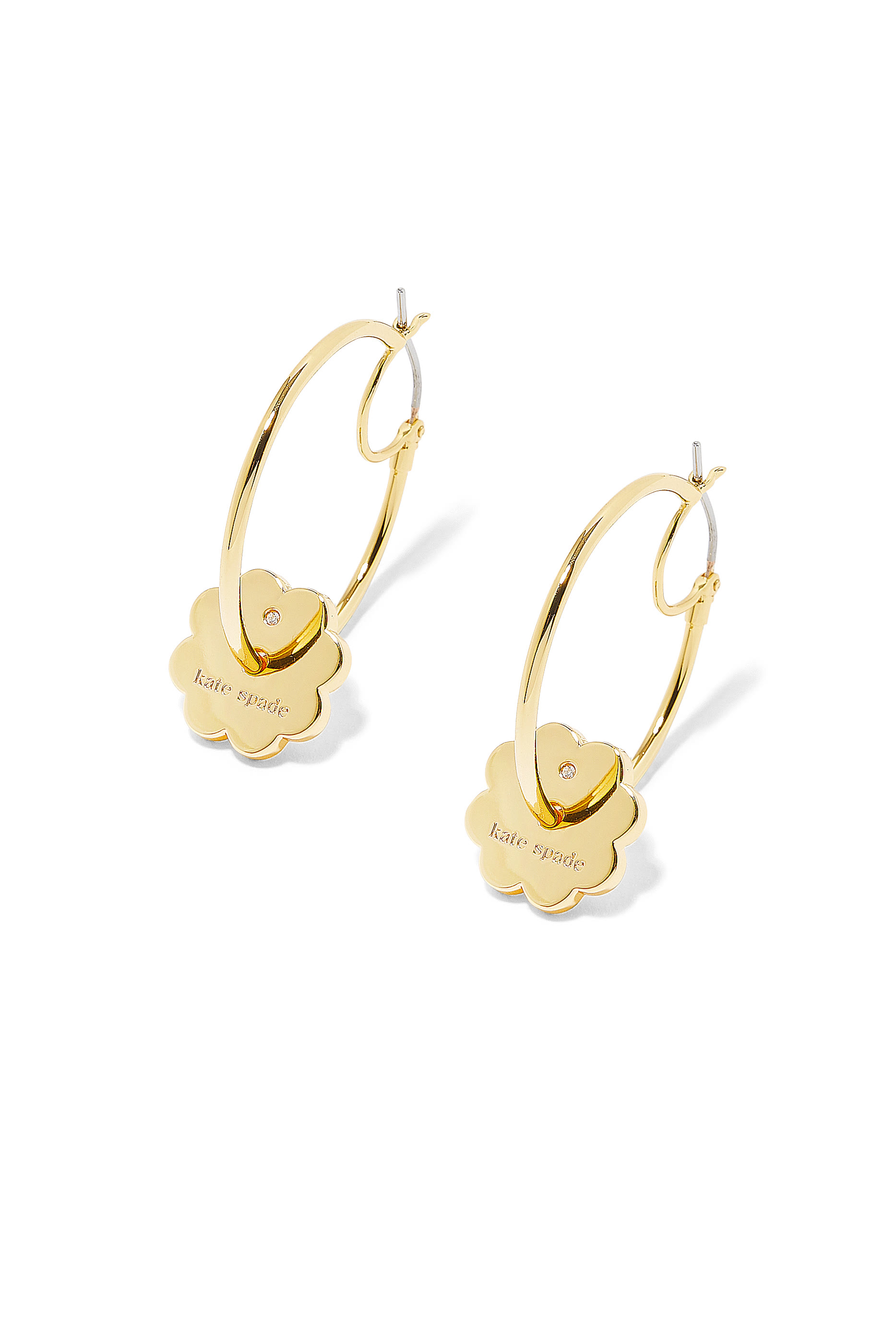 Heritage Bloom Hoop Earrings, Gold-Plated Brass & Faux Pearl