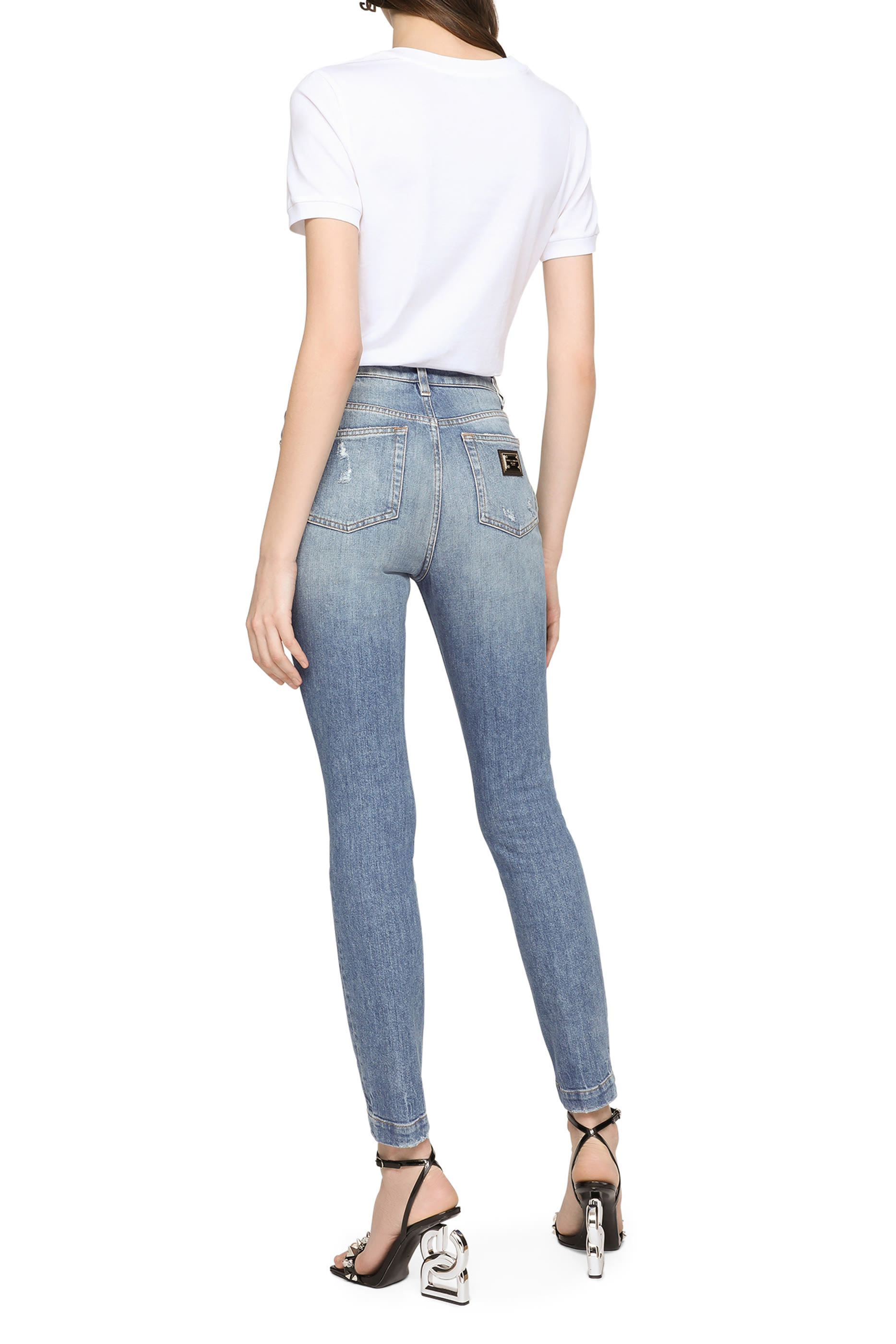 Stretch Denim Audrey Jeans with Rips