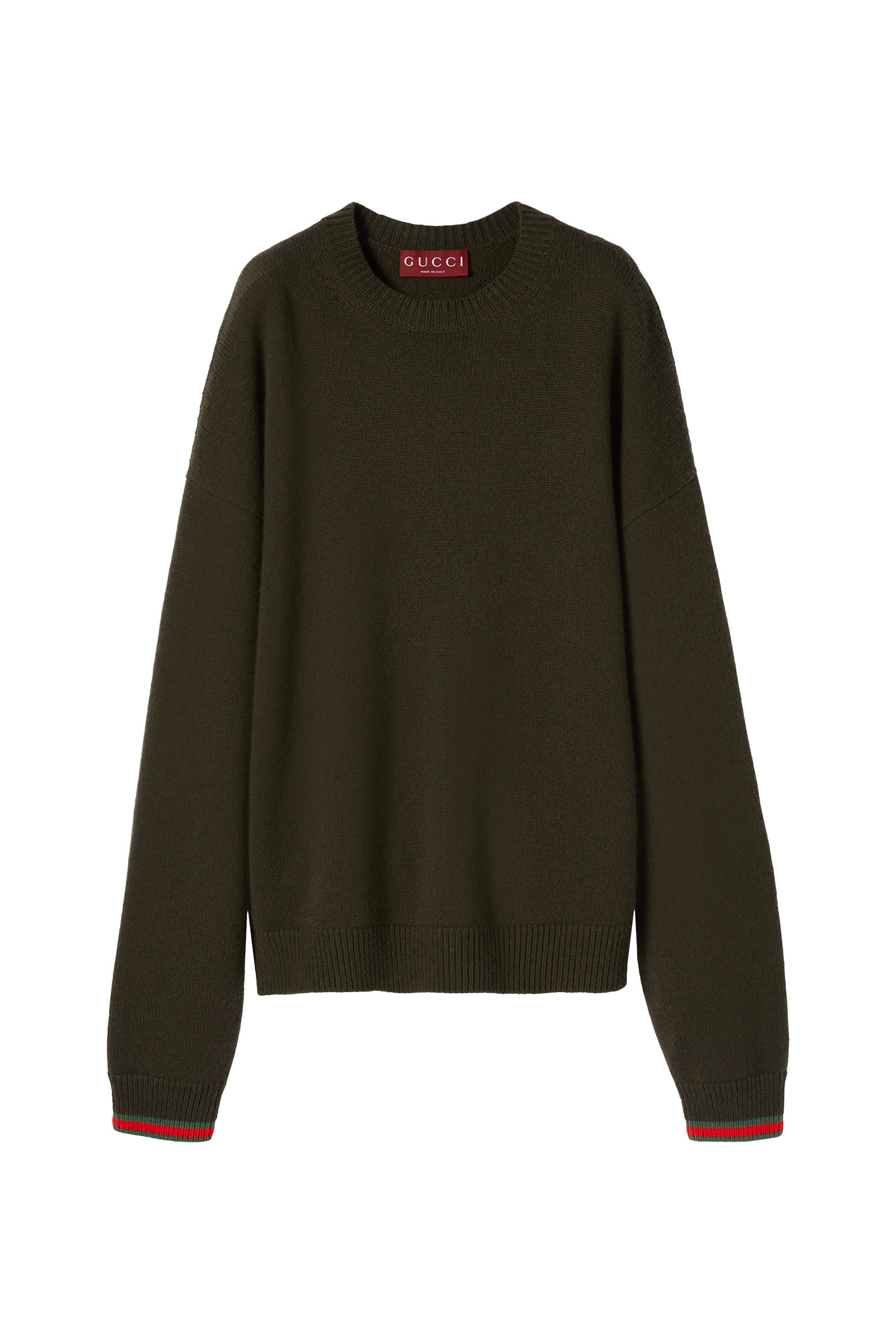 Wool Cashmere Sweater with Web Trim 