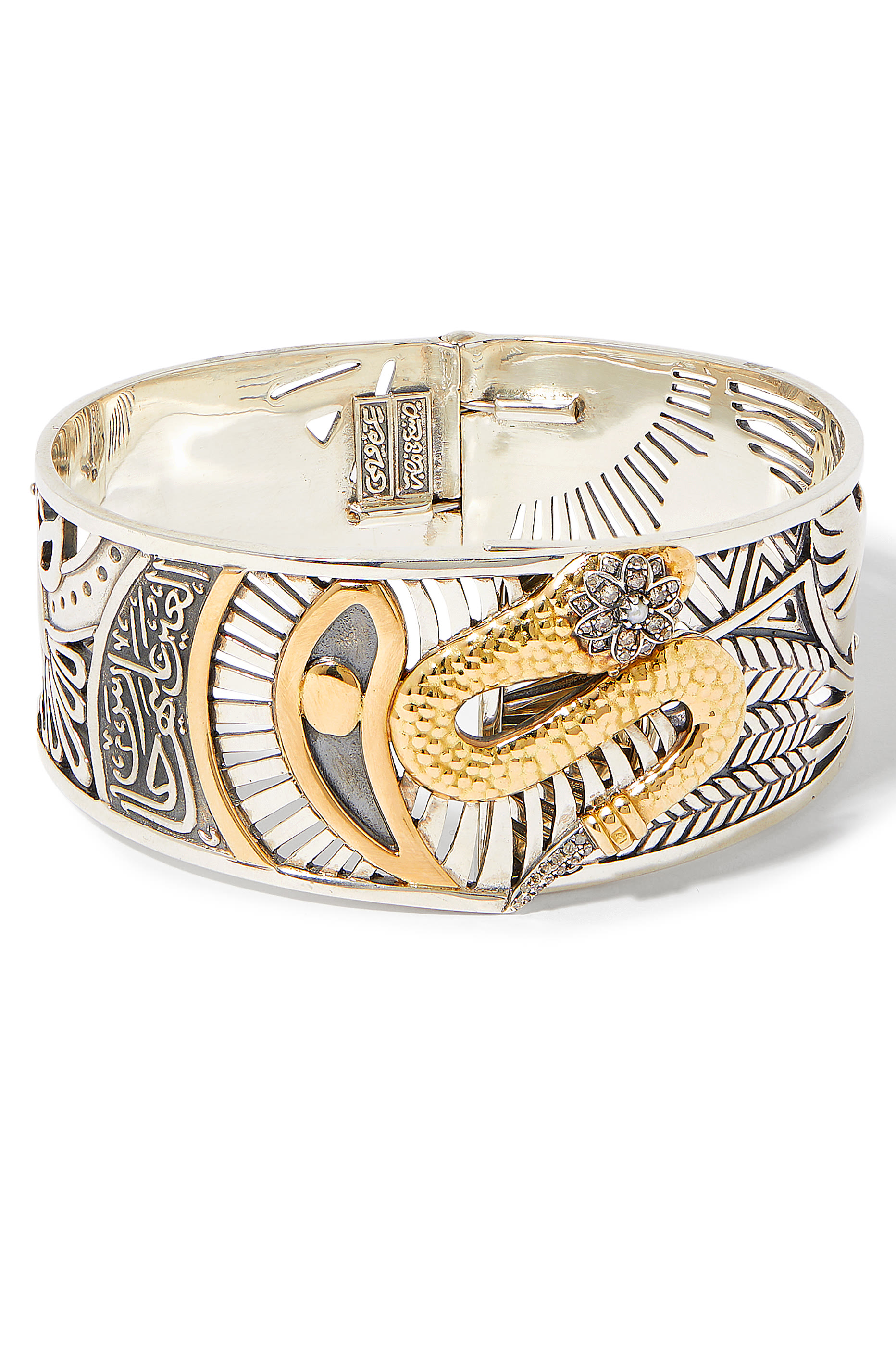 Talisman Cuff, 18k Gold & Topaz & Sapphire