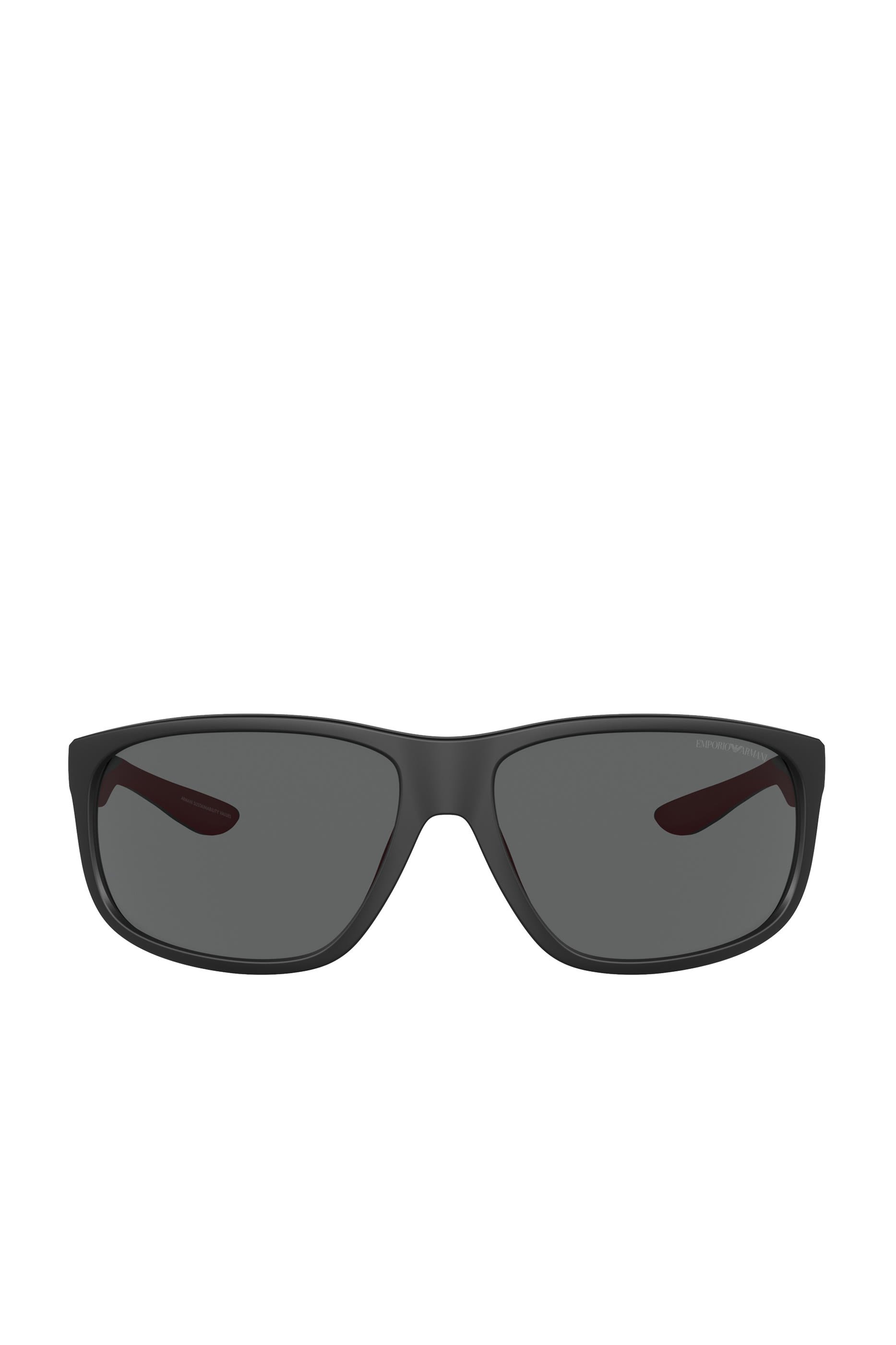 Men's D-Frame Sunglasses in Black with Dark Grey Lenses