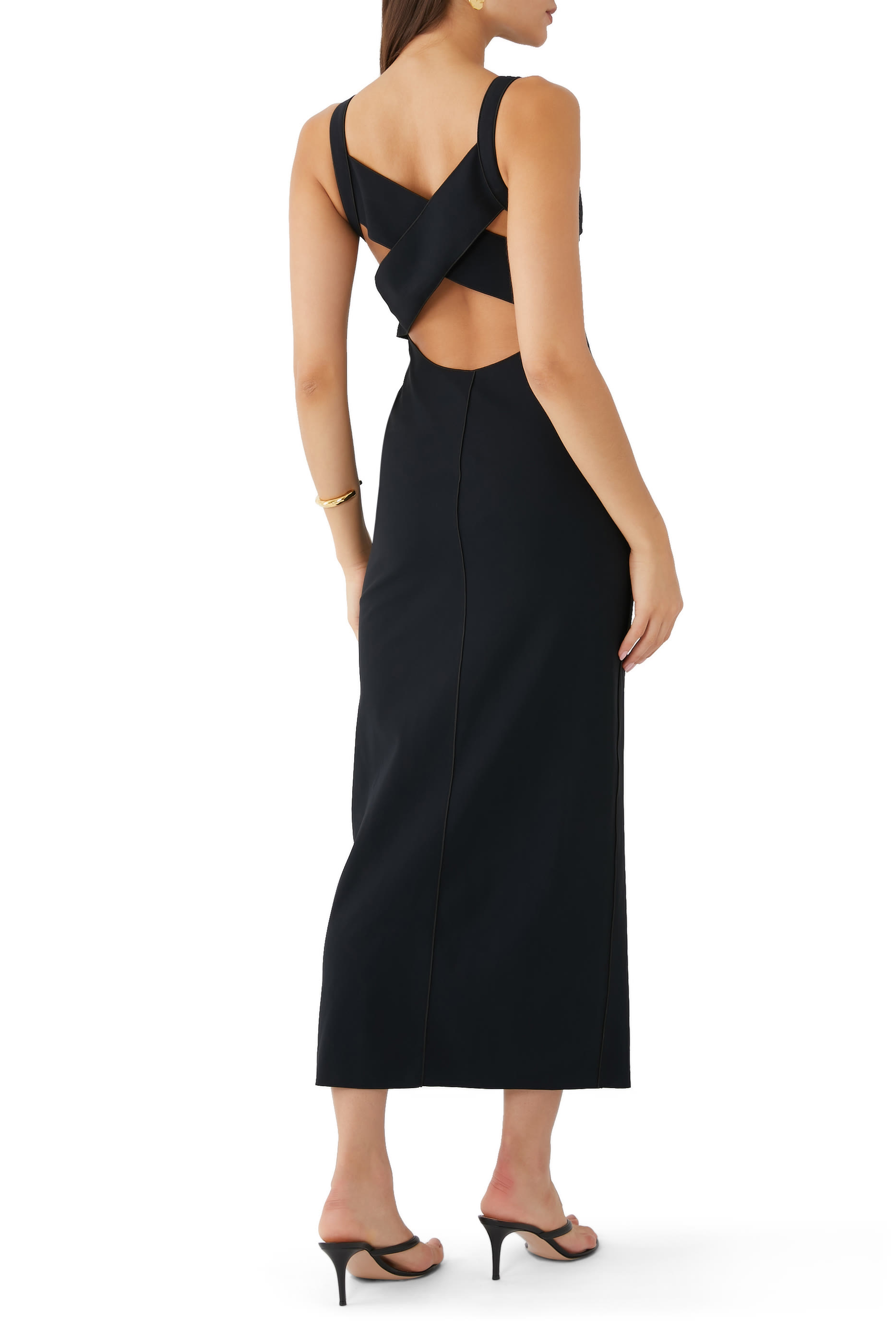 Long Twisted Back Detail Sleeveless Dress
