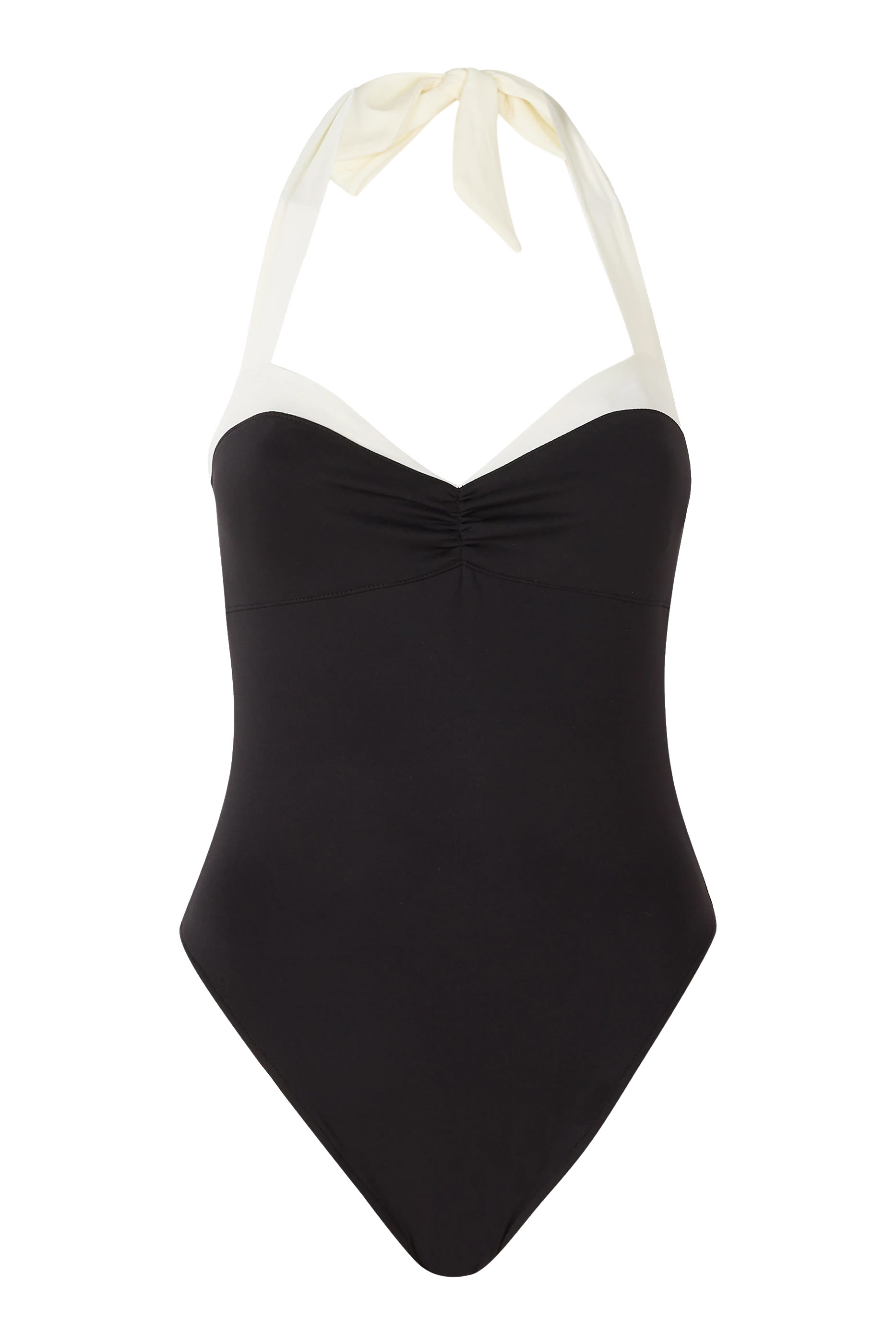Côte D’Azur Bi-Colour Halterneck One-Piece Swimsuit