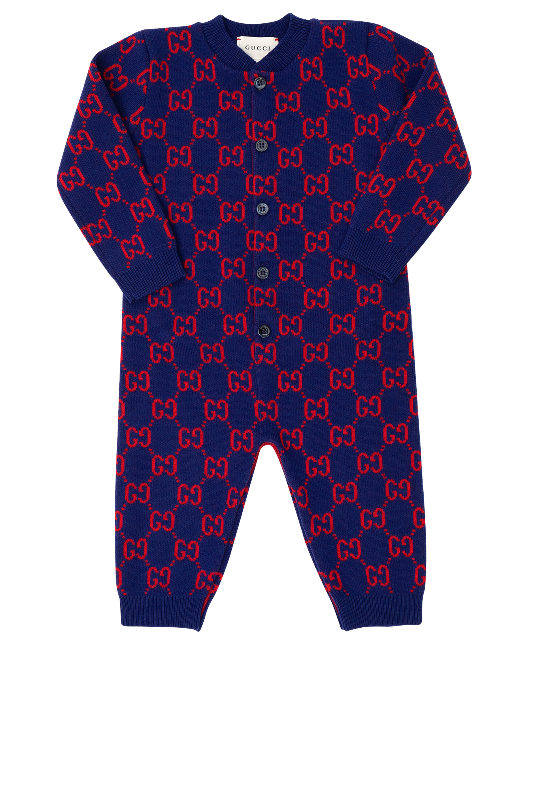 GG Intarsia Wool Sleepsuit