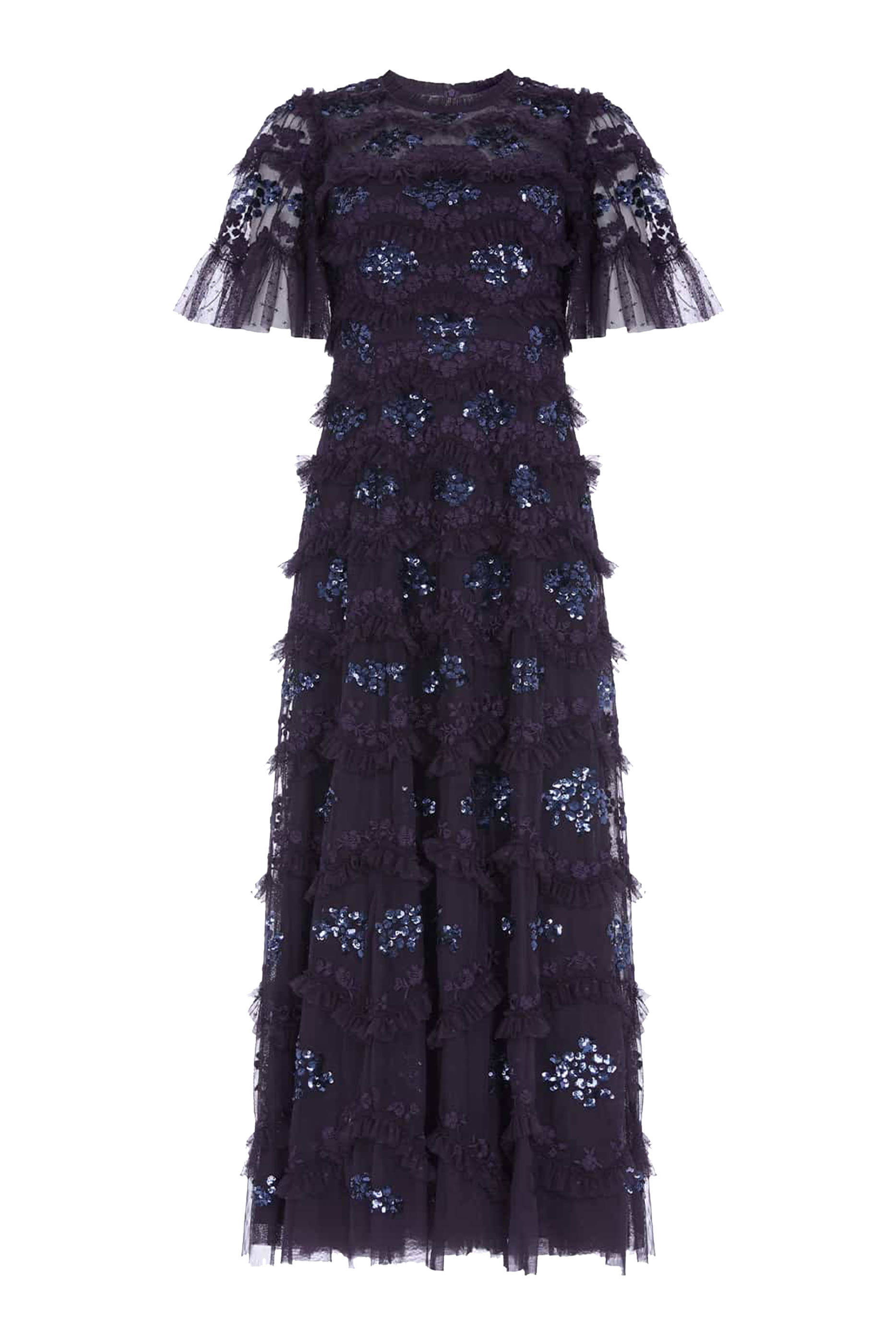 Carmen Ruffle Ankle Gown in Tulle