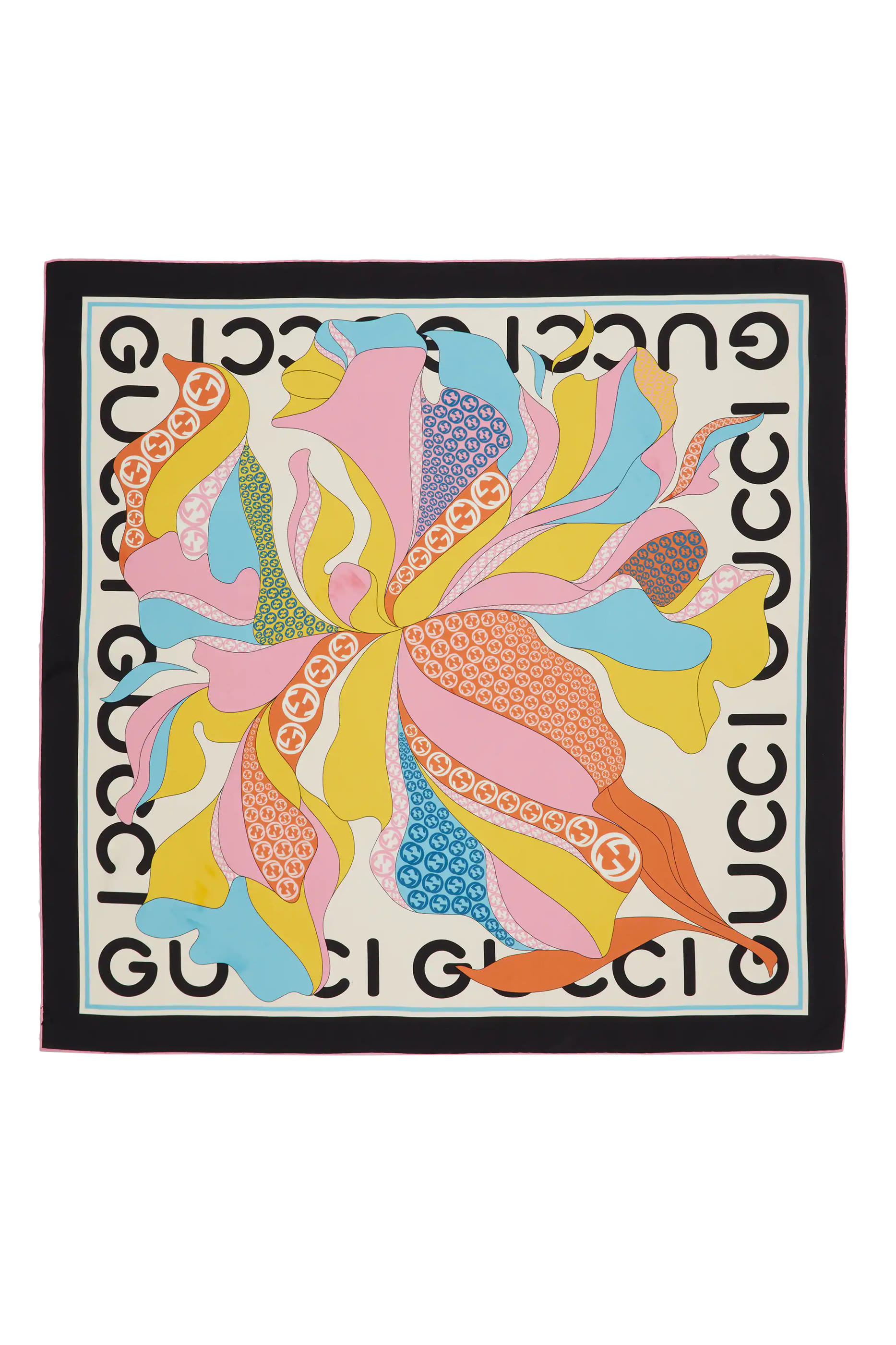 Maxi Flower Print Silk Scarf