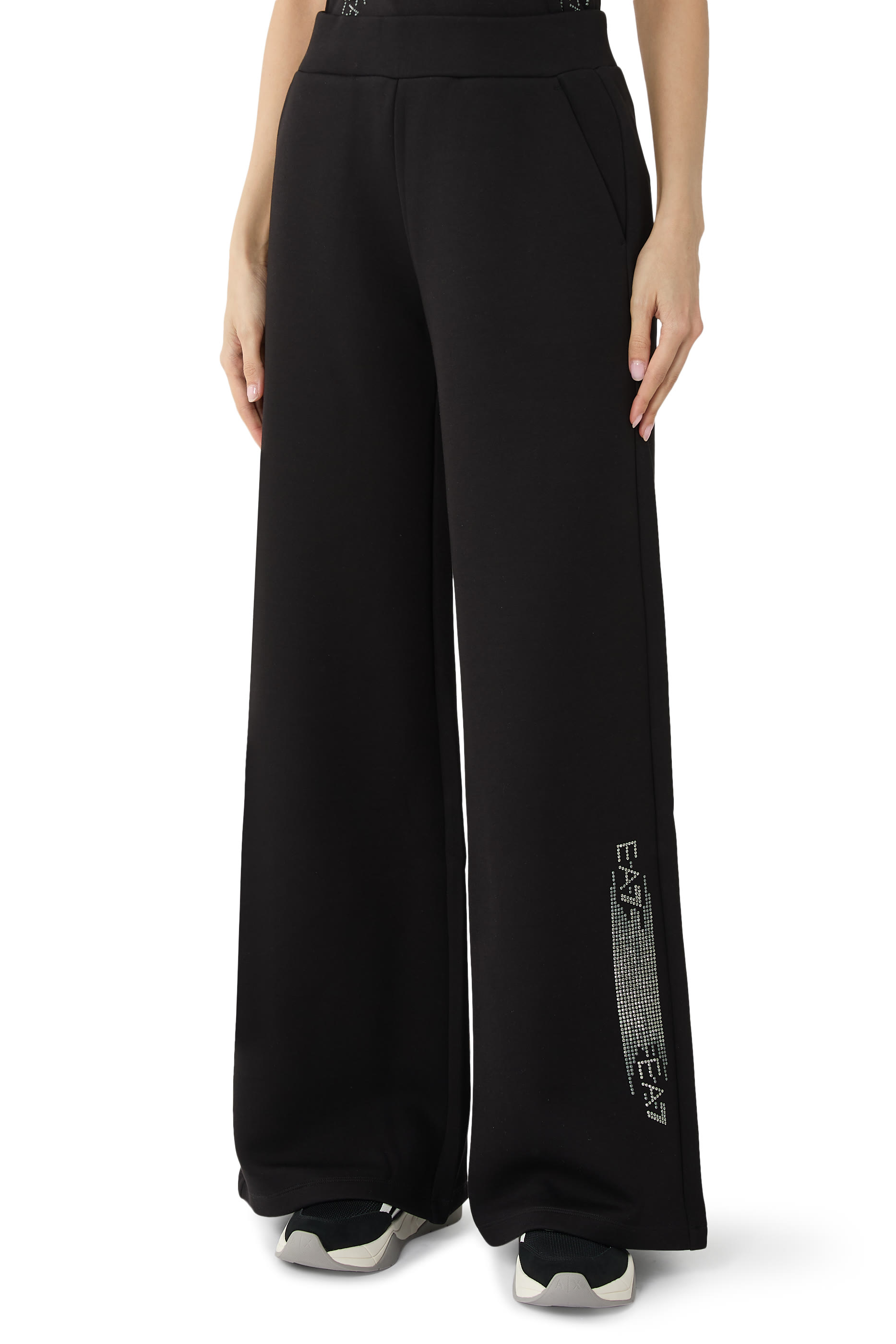 Logo Series Cotton-Blend Wide-Leg Trousers