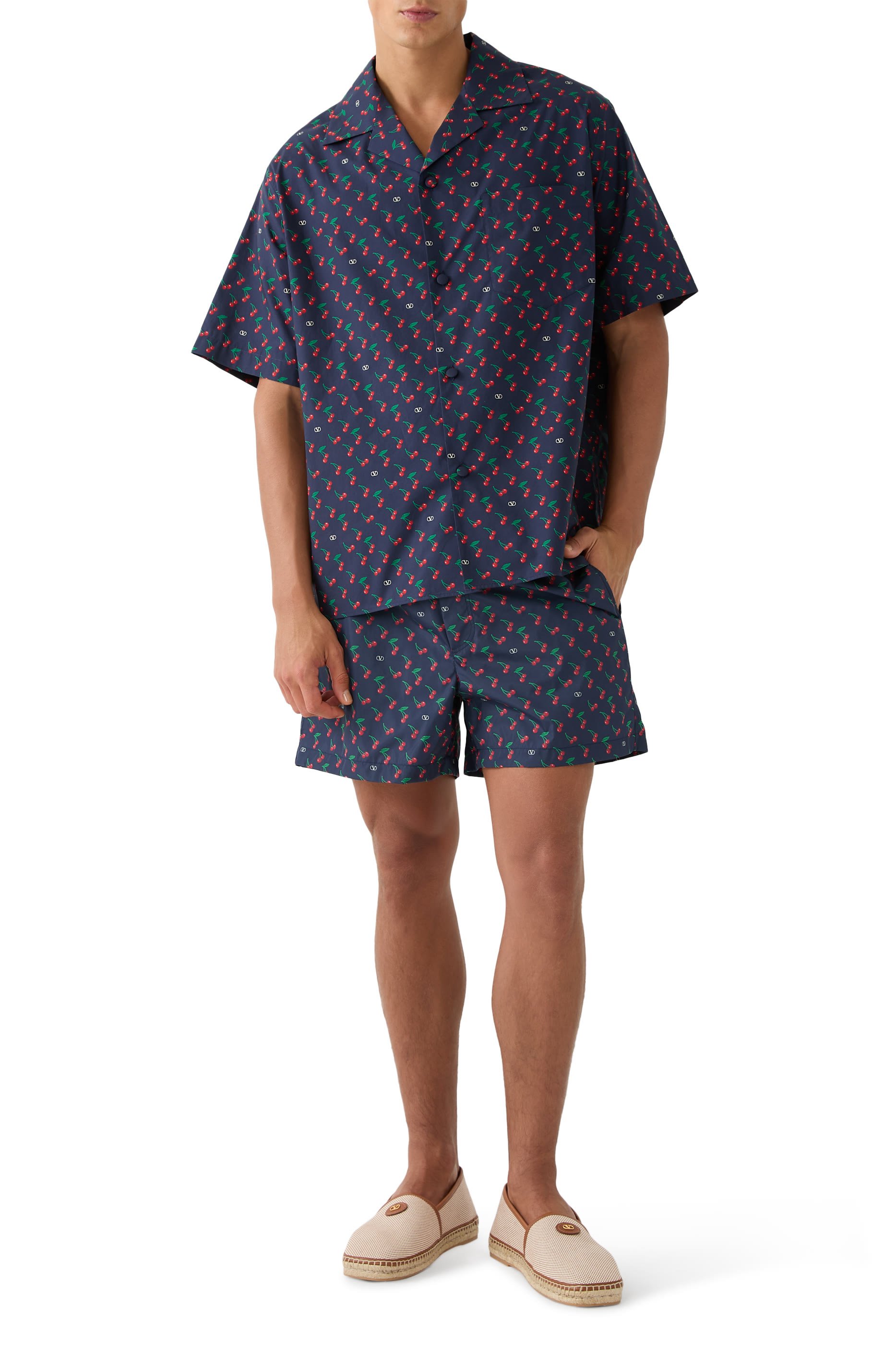 Cherryfic Print Nylon Swimsuit