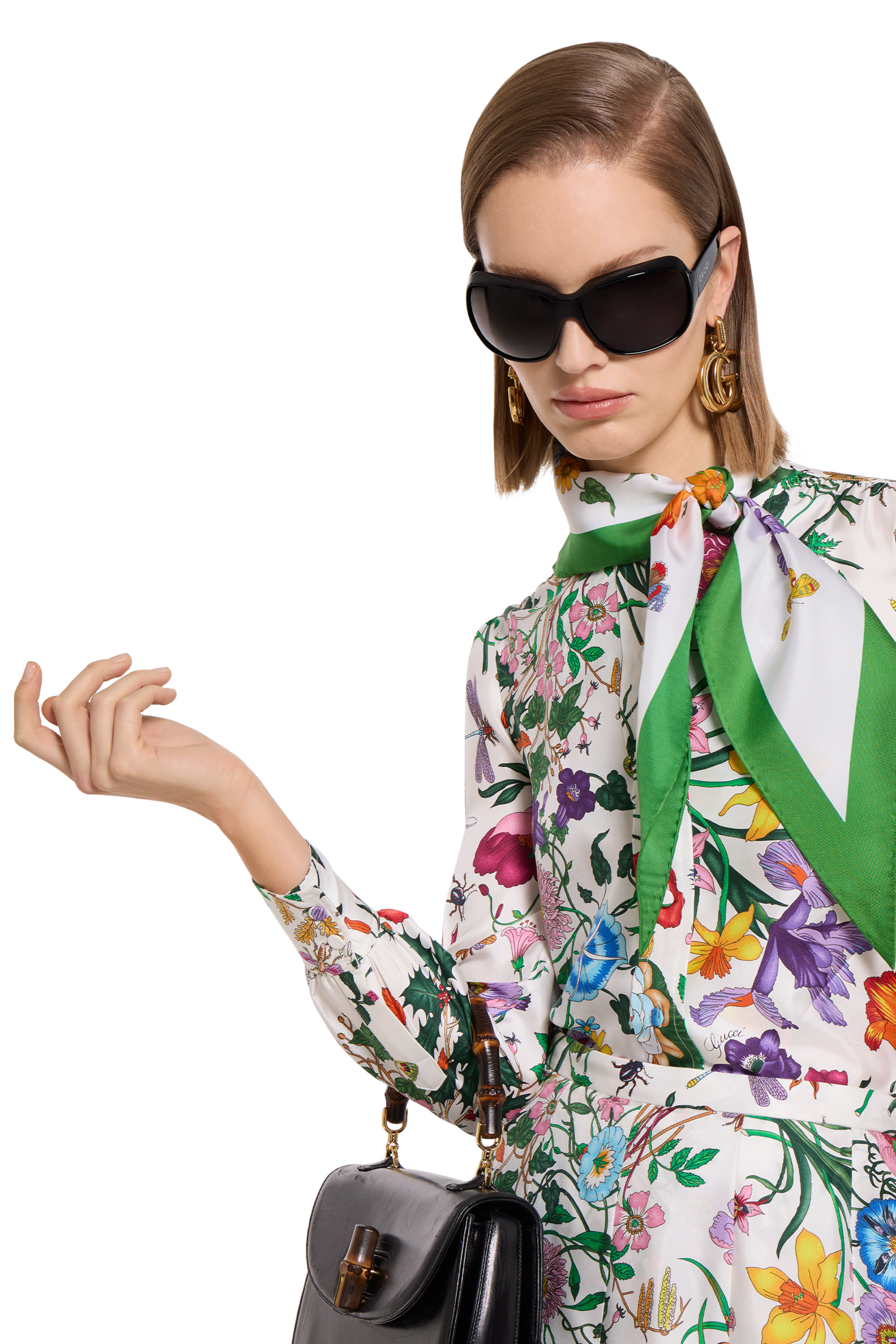 Printed Silk Twill Diamond Scarf