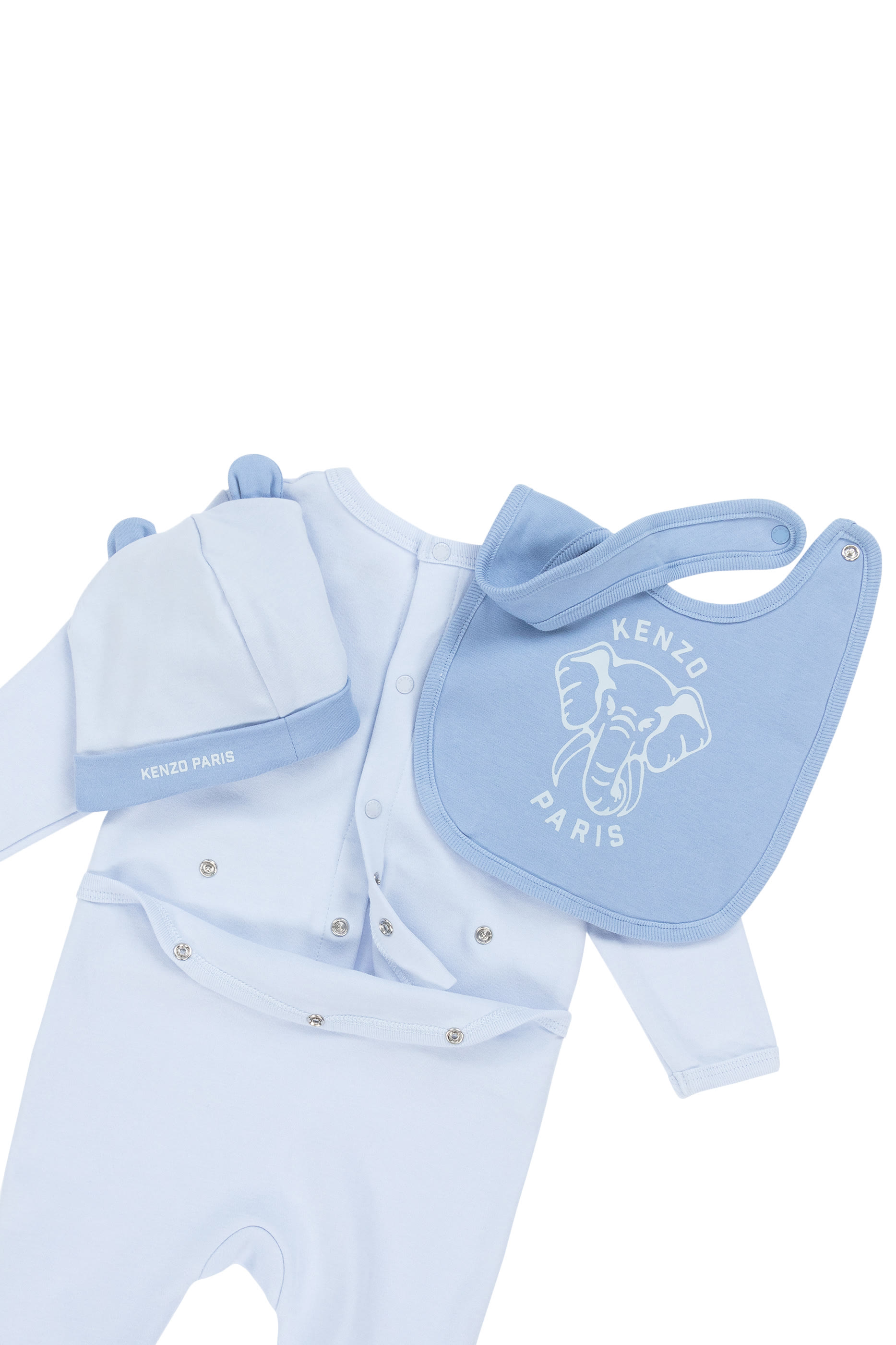 Kids Cotton Bodysuit, Bib & Hat Set 