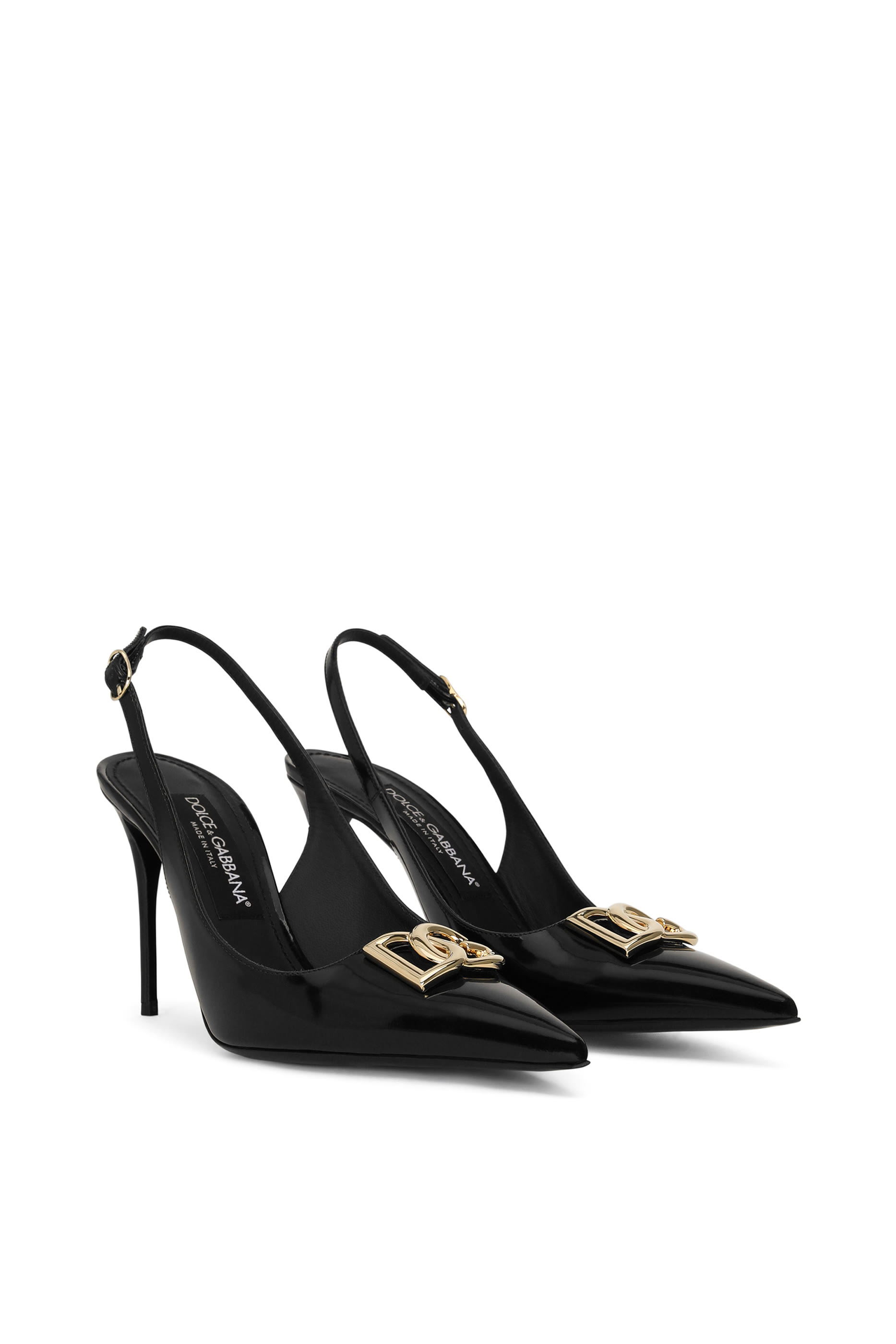 Polished 90 Calfskin Slingback Pumps