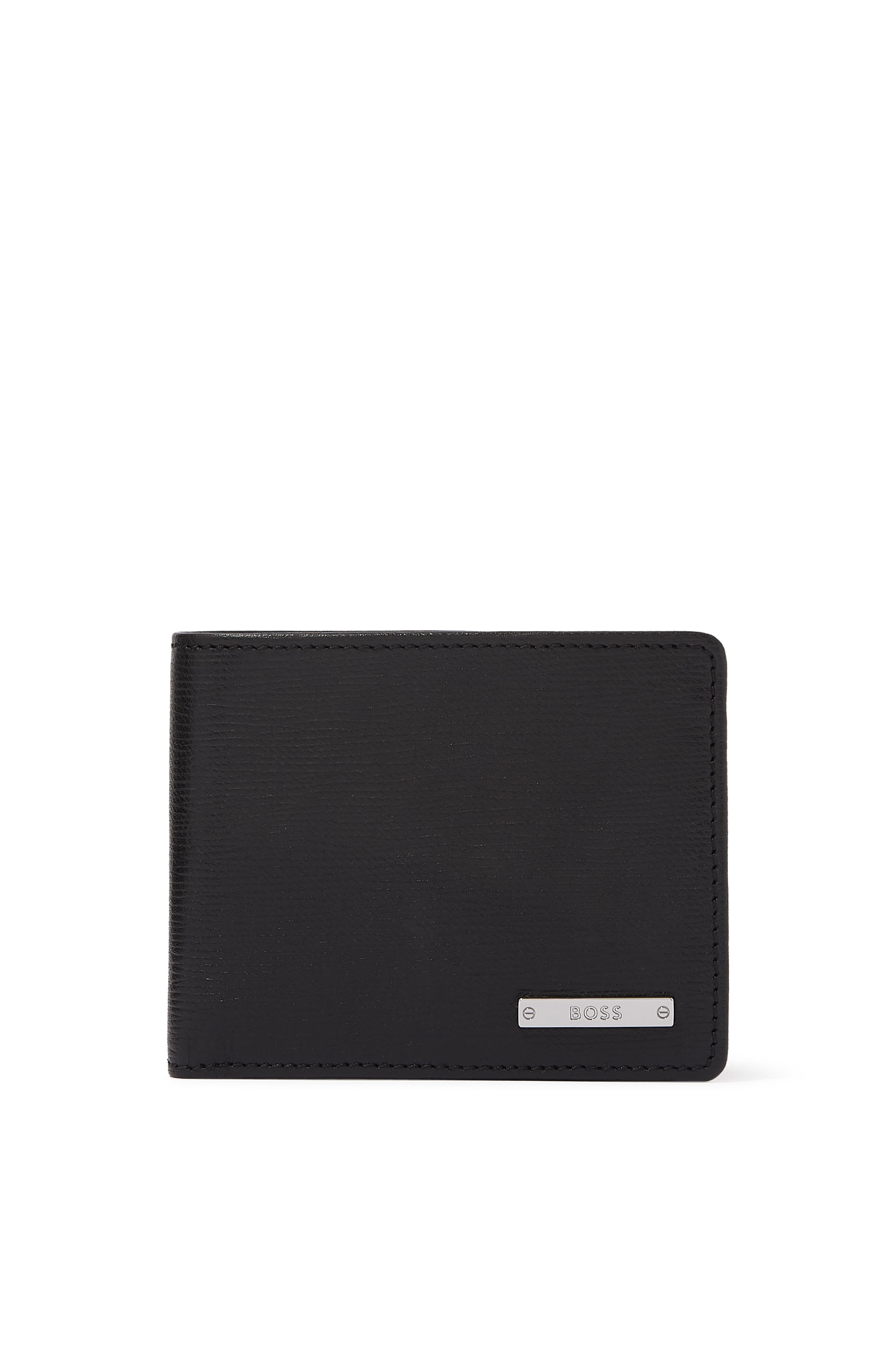 Italian-Leather Wallet with Silver-Tone Branding