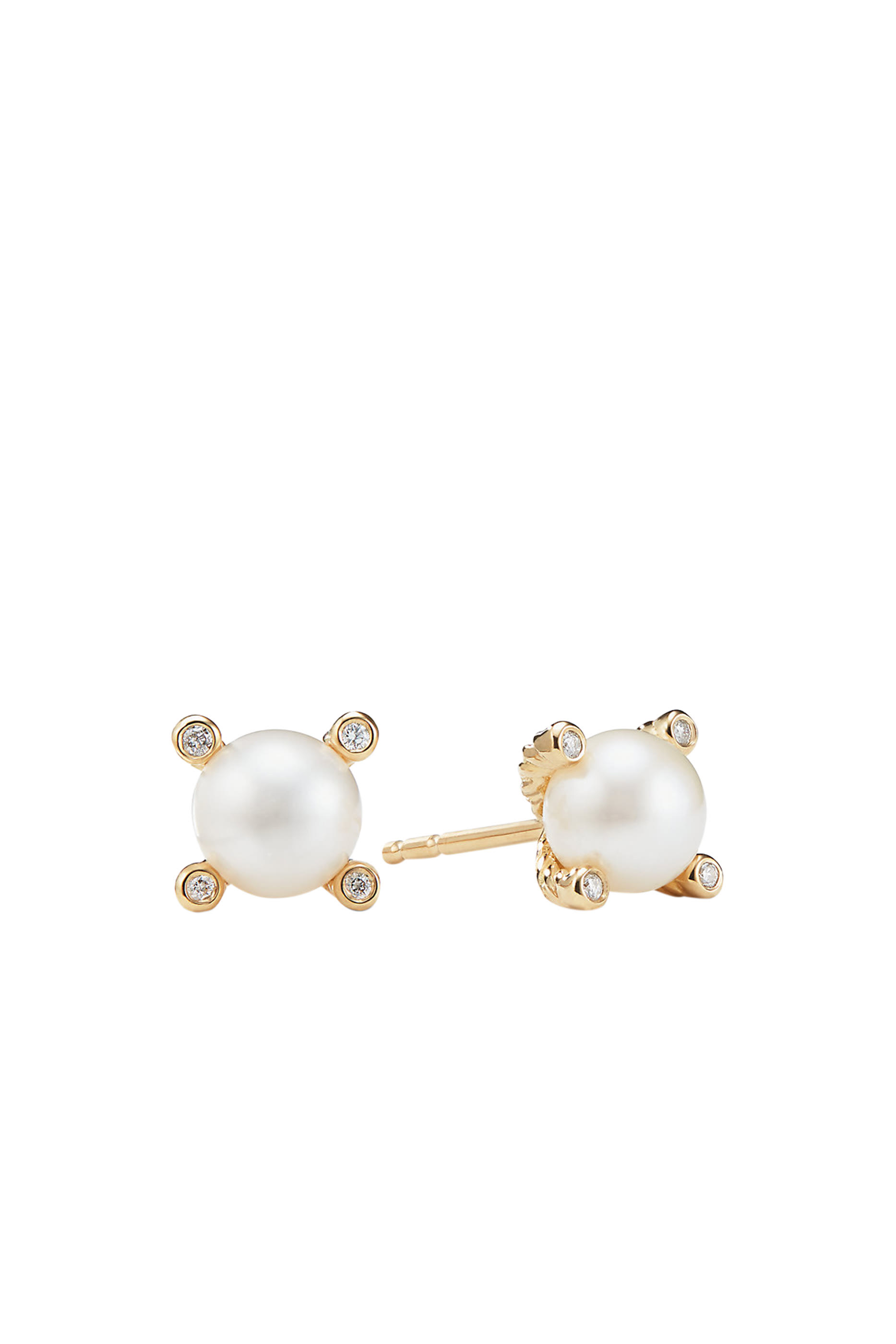 Pearl Stud Earrings, 18k Gold  & Diamond