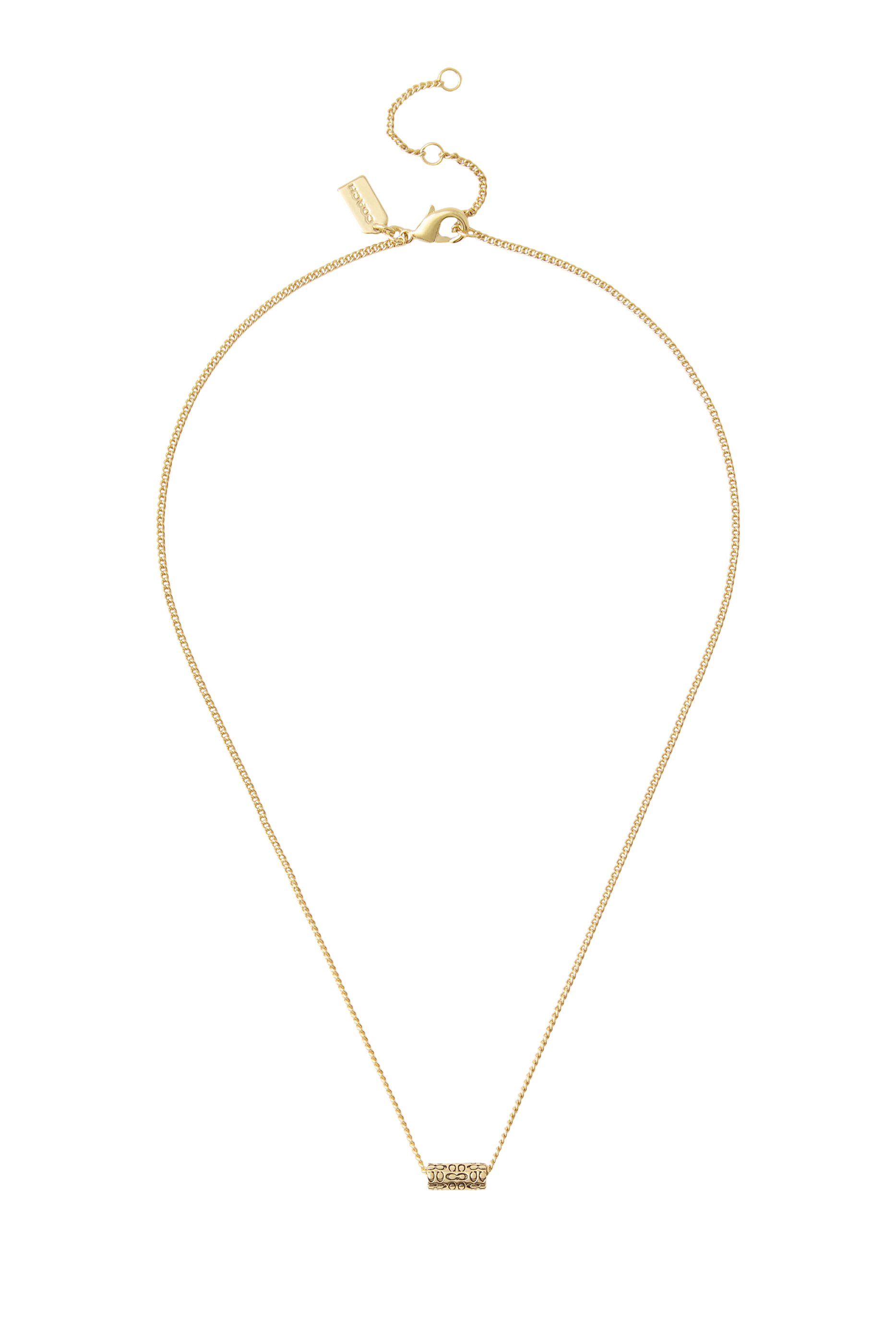 Quilted Tube Short Pendant Necklace 