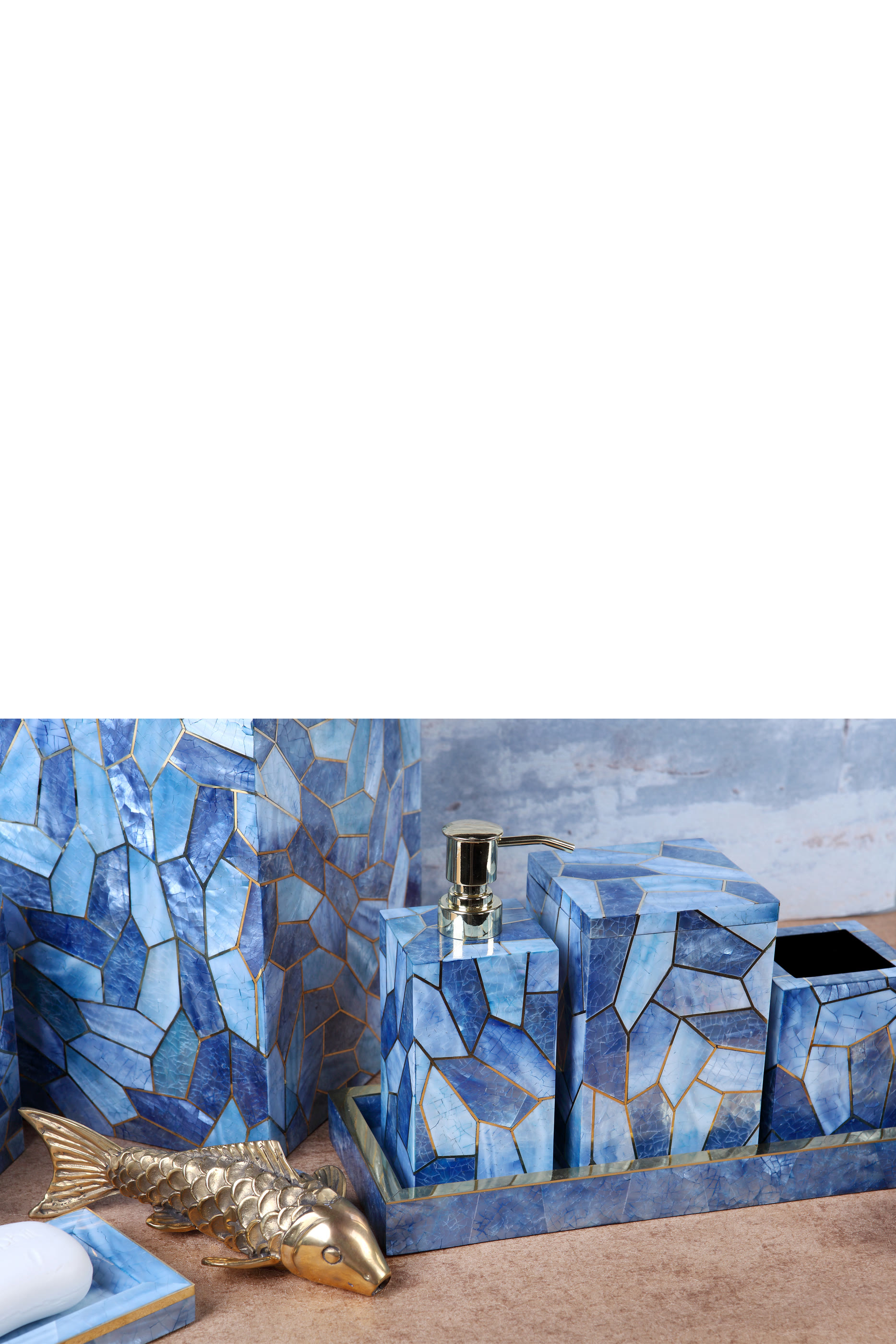 Francesca Shell and Brass Vanity Tray