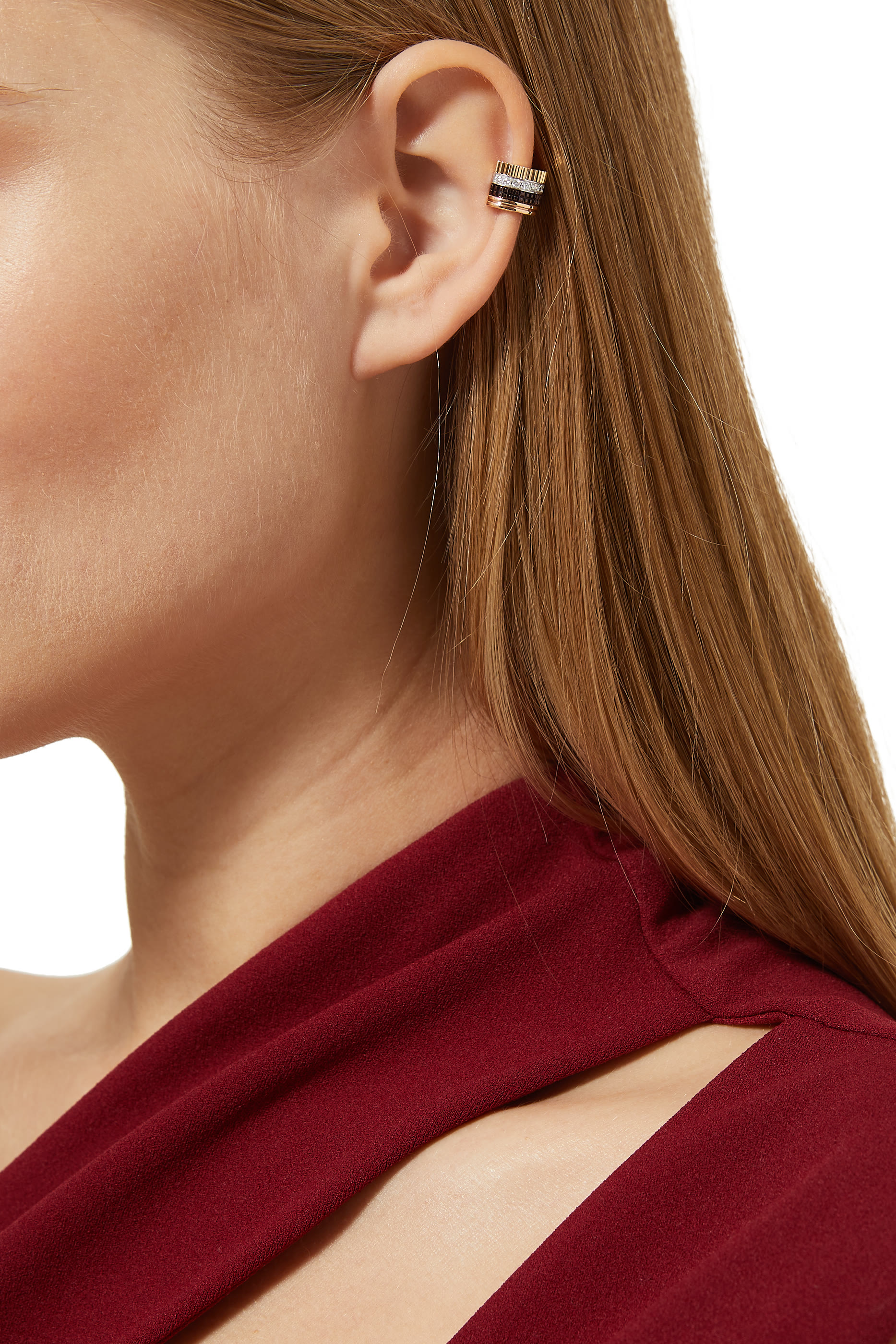 Quatre Classique Single Clip Earring with Diamonds