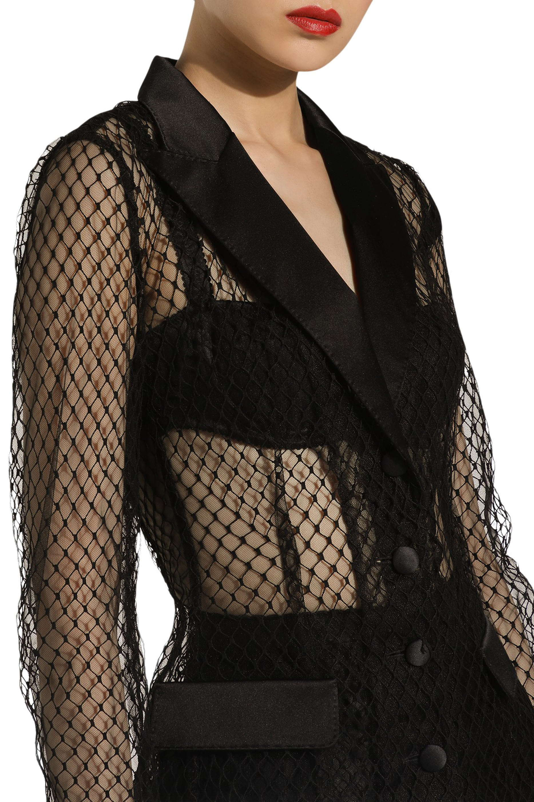 Single-Breasted Mesh Dolce Tuxedo Jacket