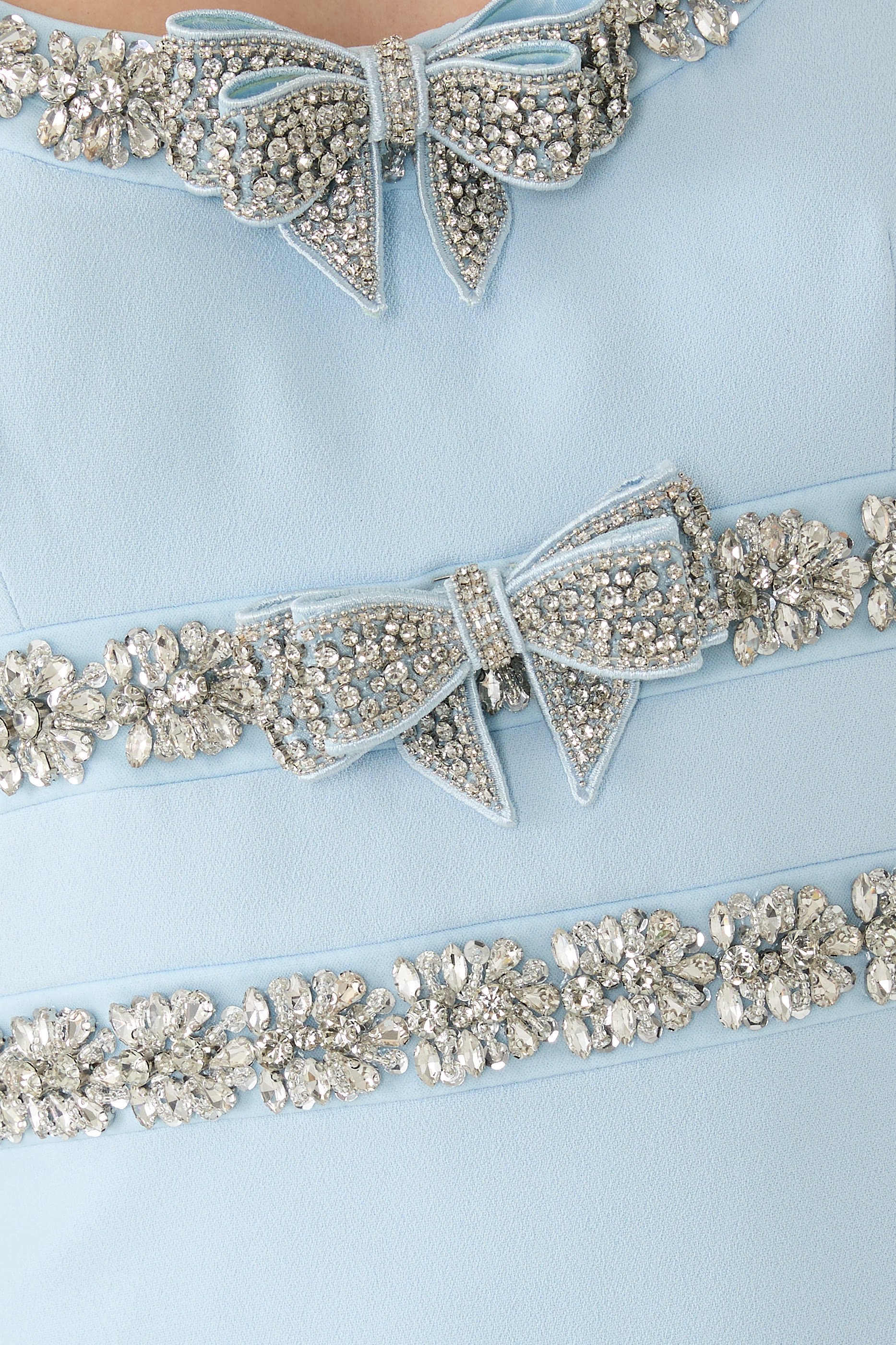 Crepe Embellished Bow Maxi Dress