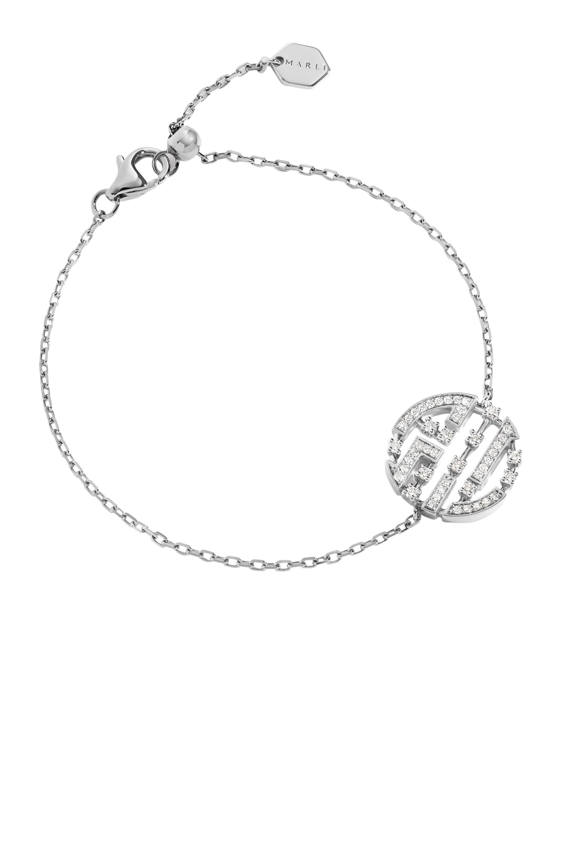 Avenues Luxe Chain Bracelet, 18k White Gold  with Full Diamonds