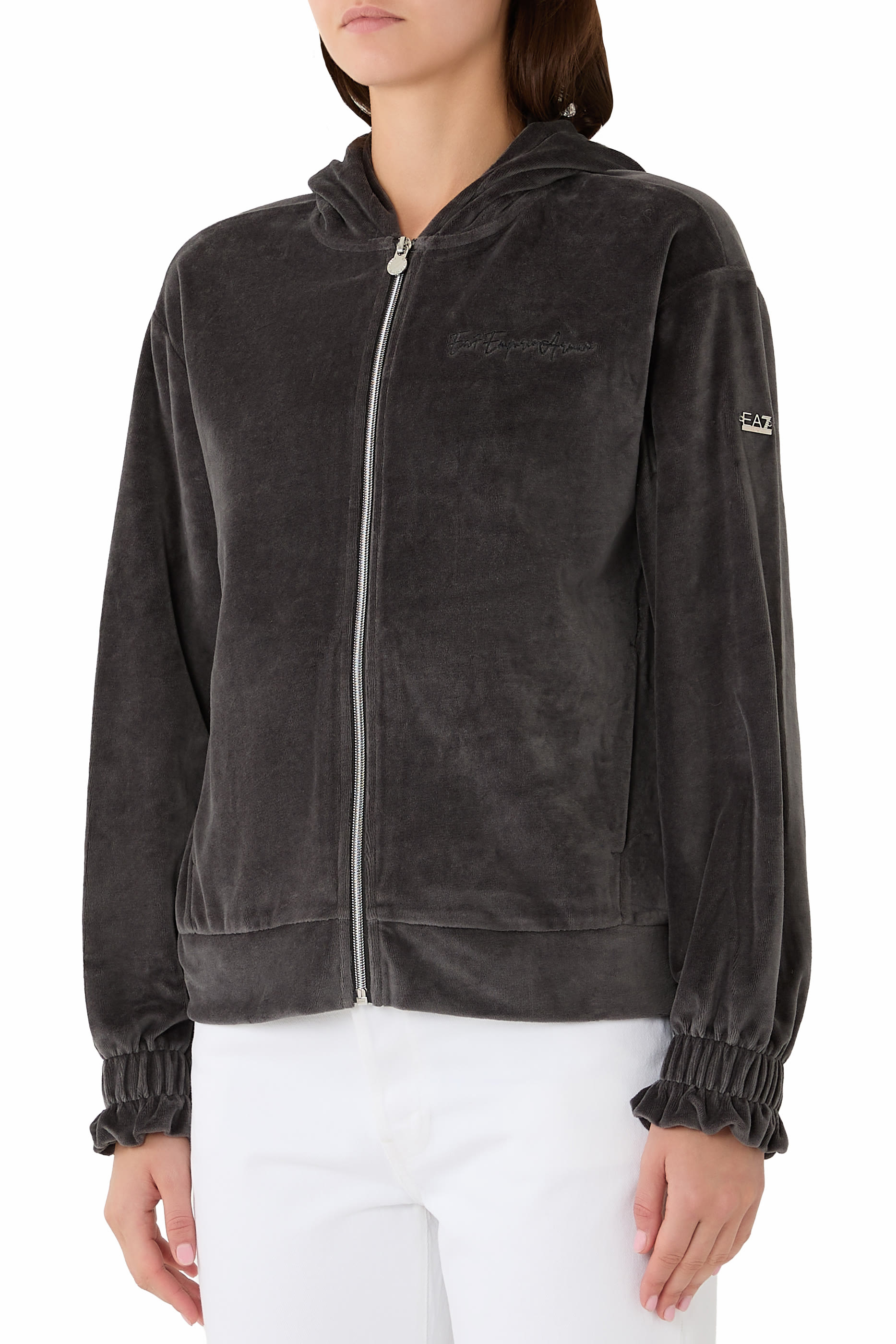 Athletic Velour Full Zip Hoodie