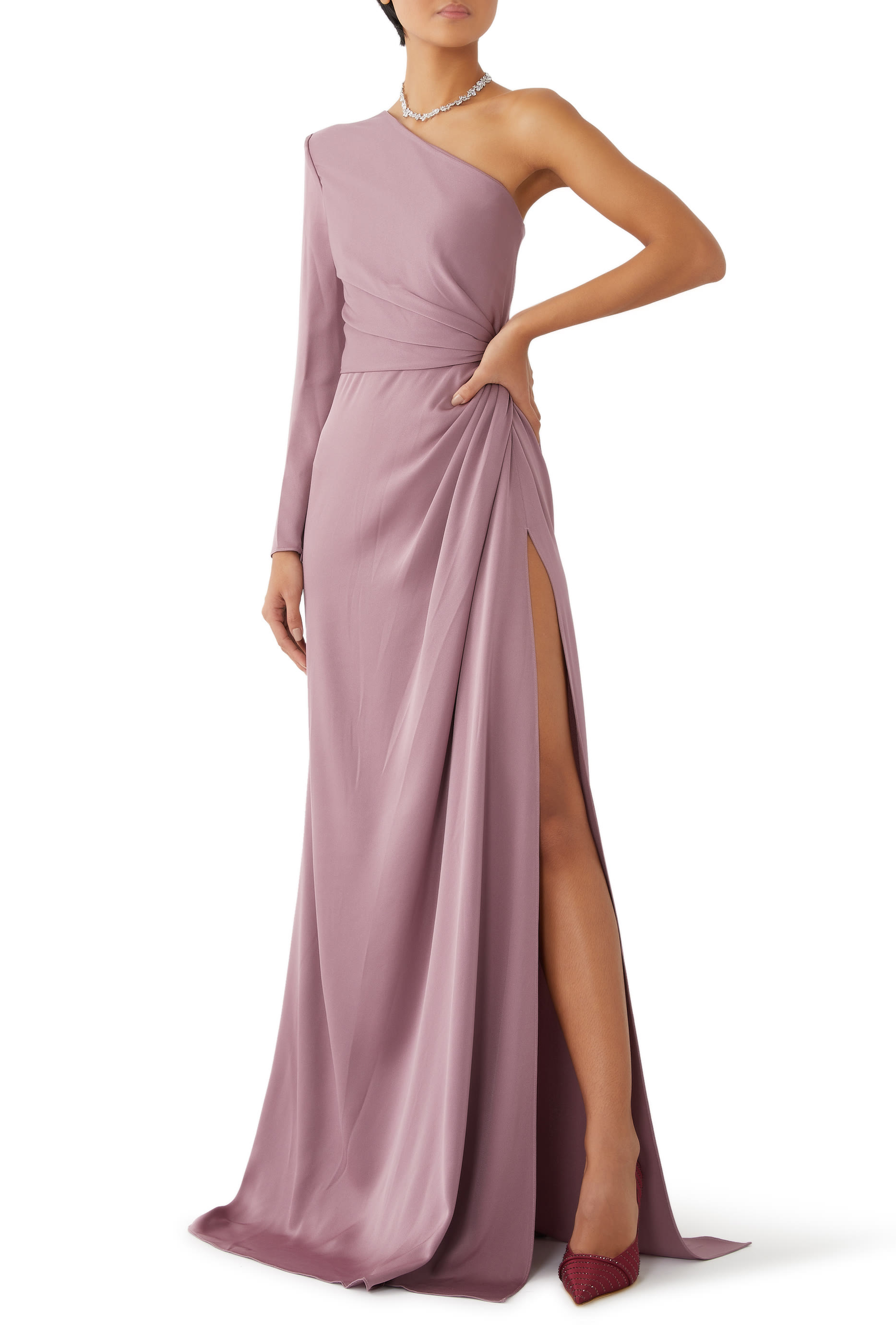 One-Sleeve Twist Gown