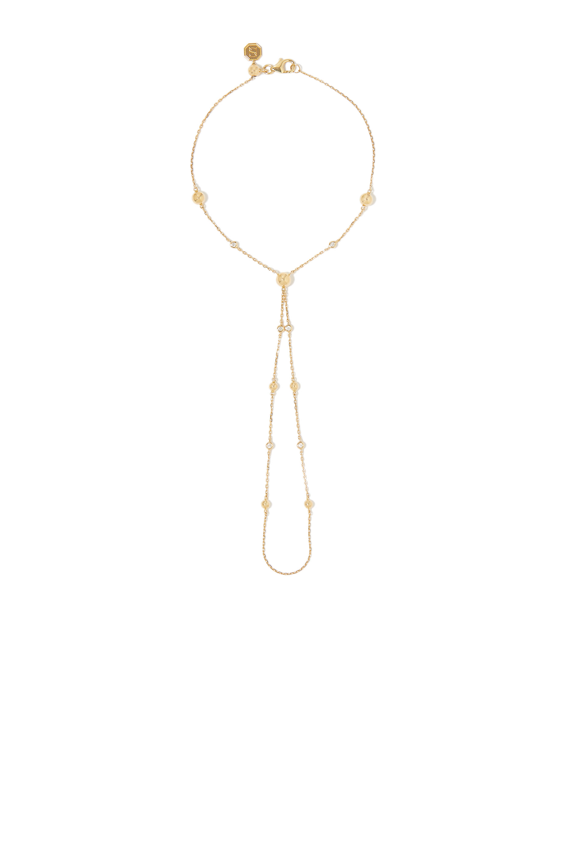 Enishi Open Hand Chain, 18k Yellow Gold & Diamonds