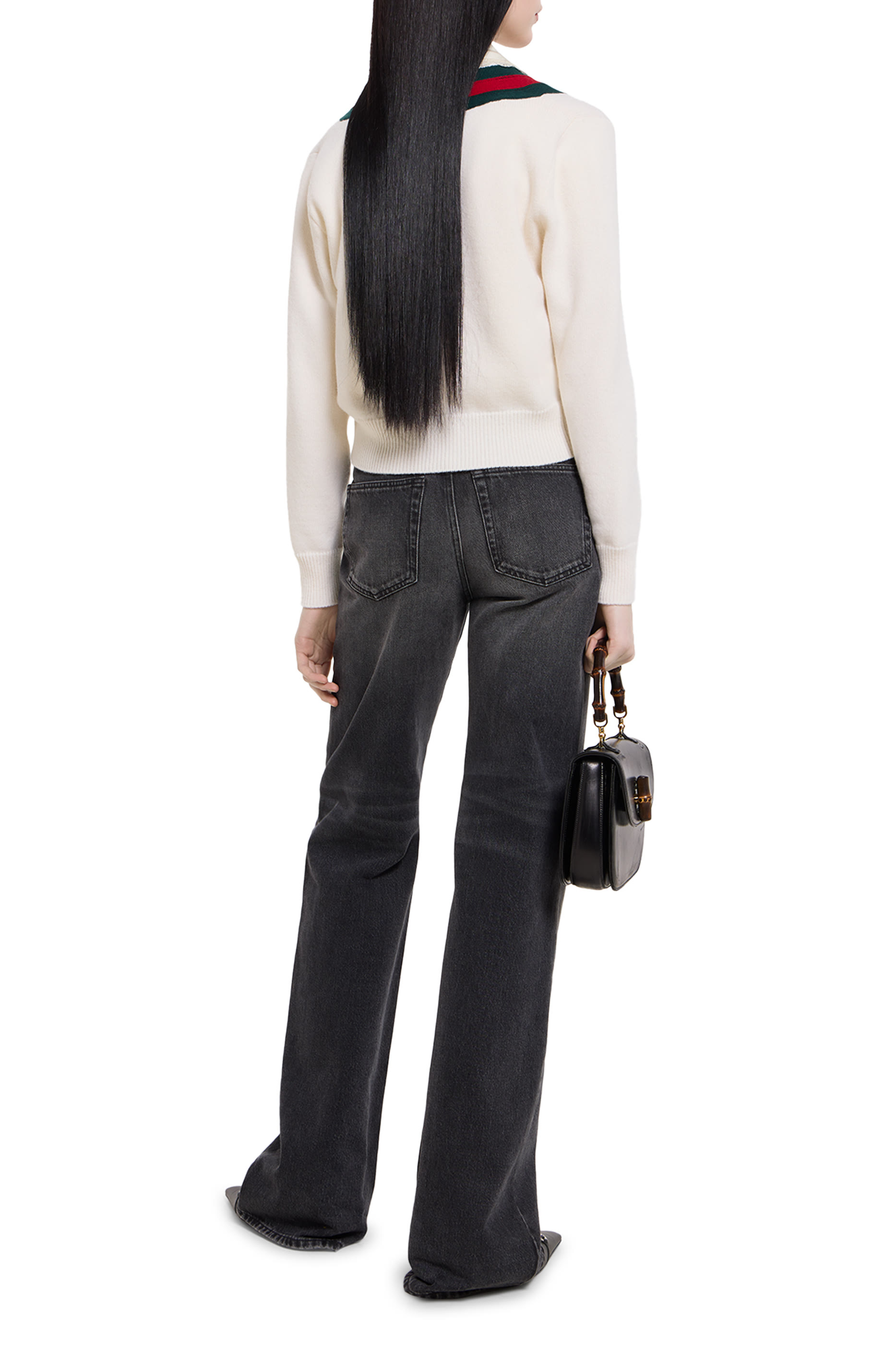  Fine Knit Wool Sweater with Web