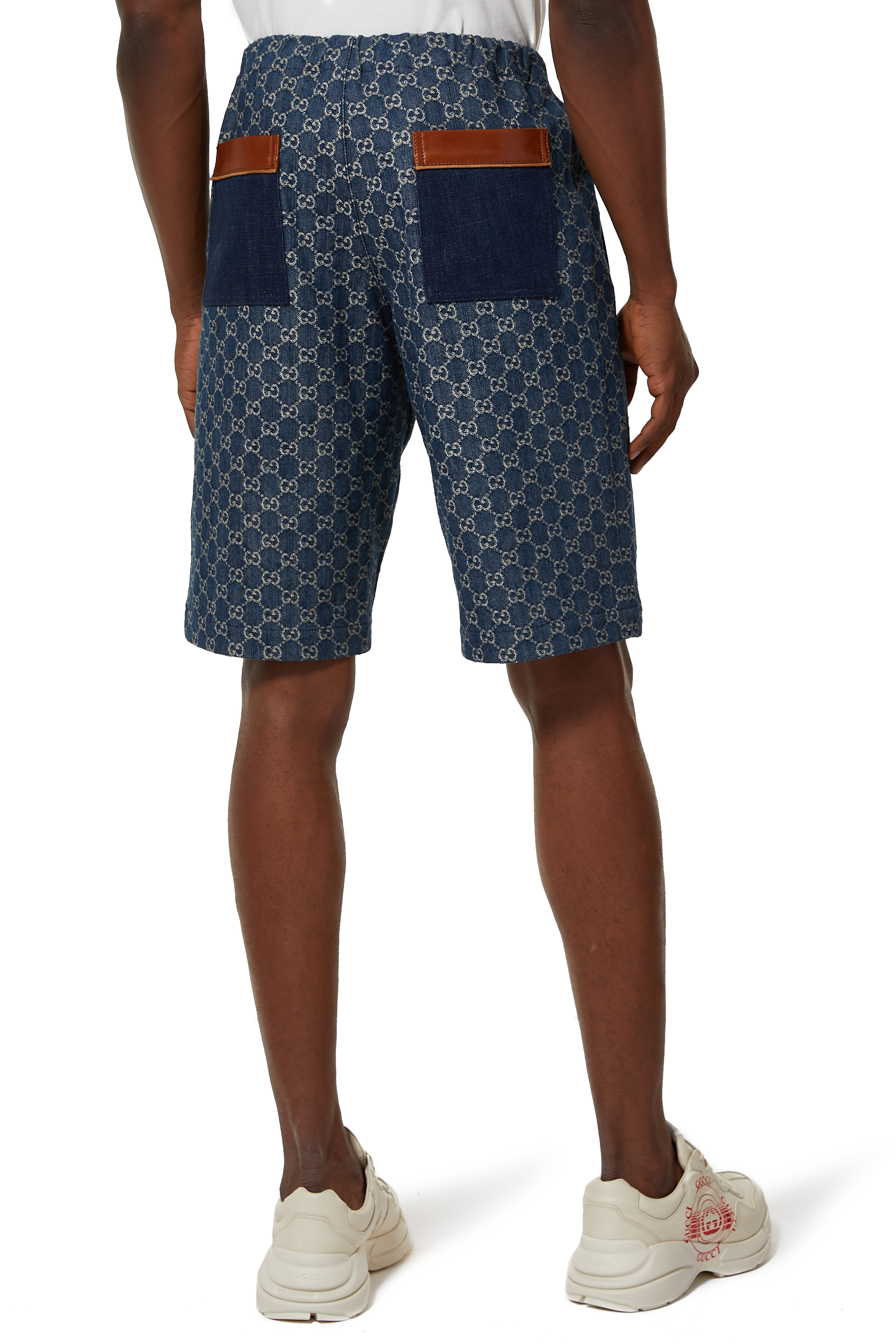 Eco washed GG denim shorts