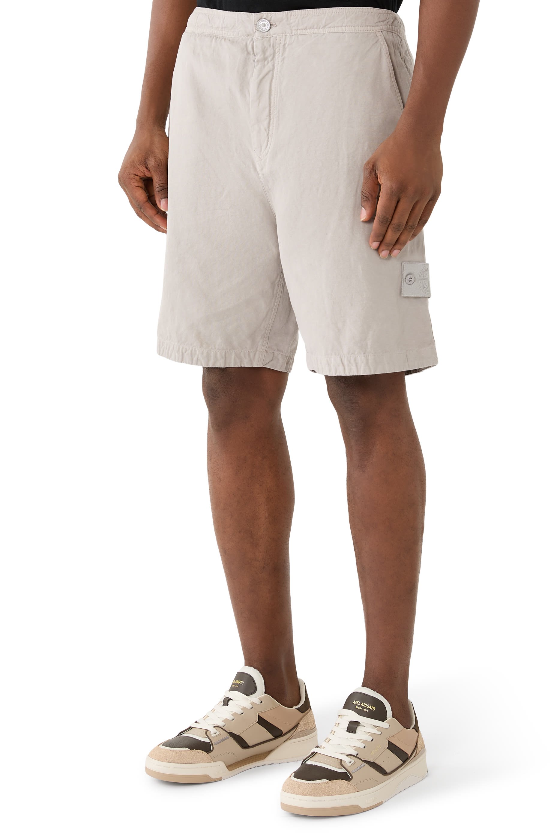 Cotton Linen Canvas S.I. Ghost Bermuda Shorts