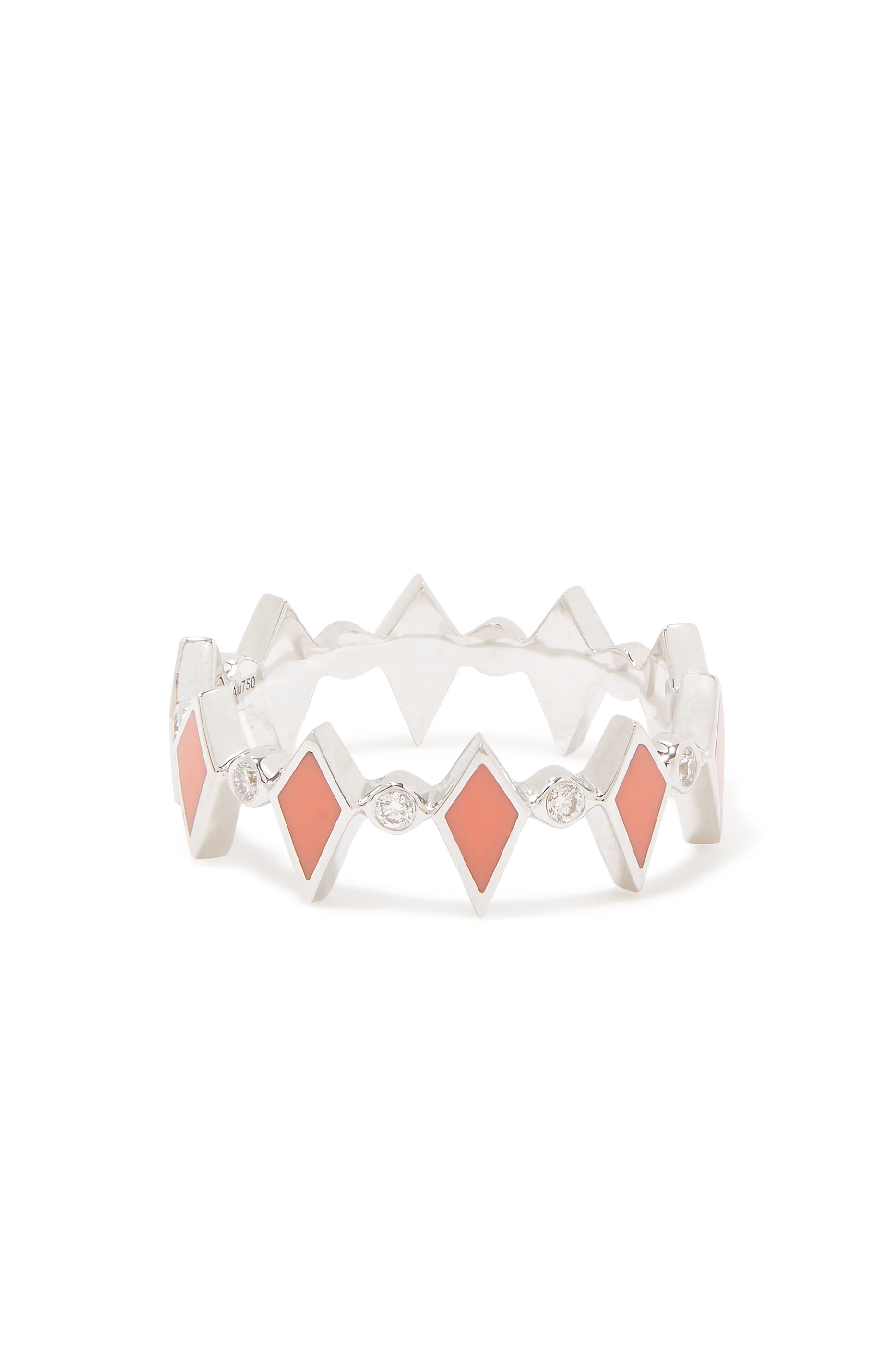 Mosaic 18K White Gold Ring