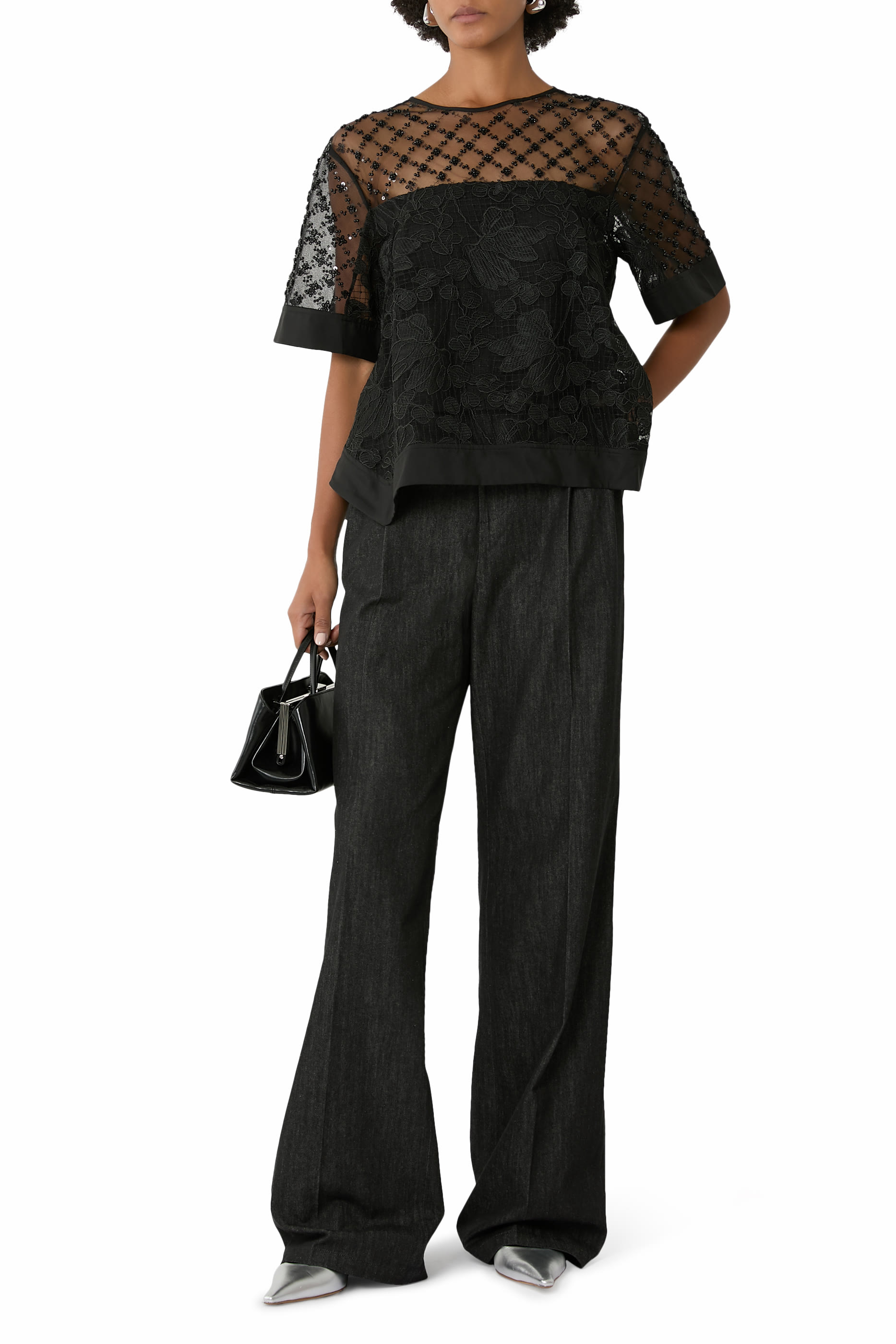 Corded Lace Organza Top